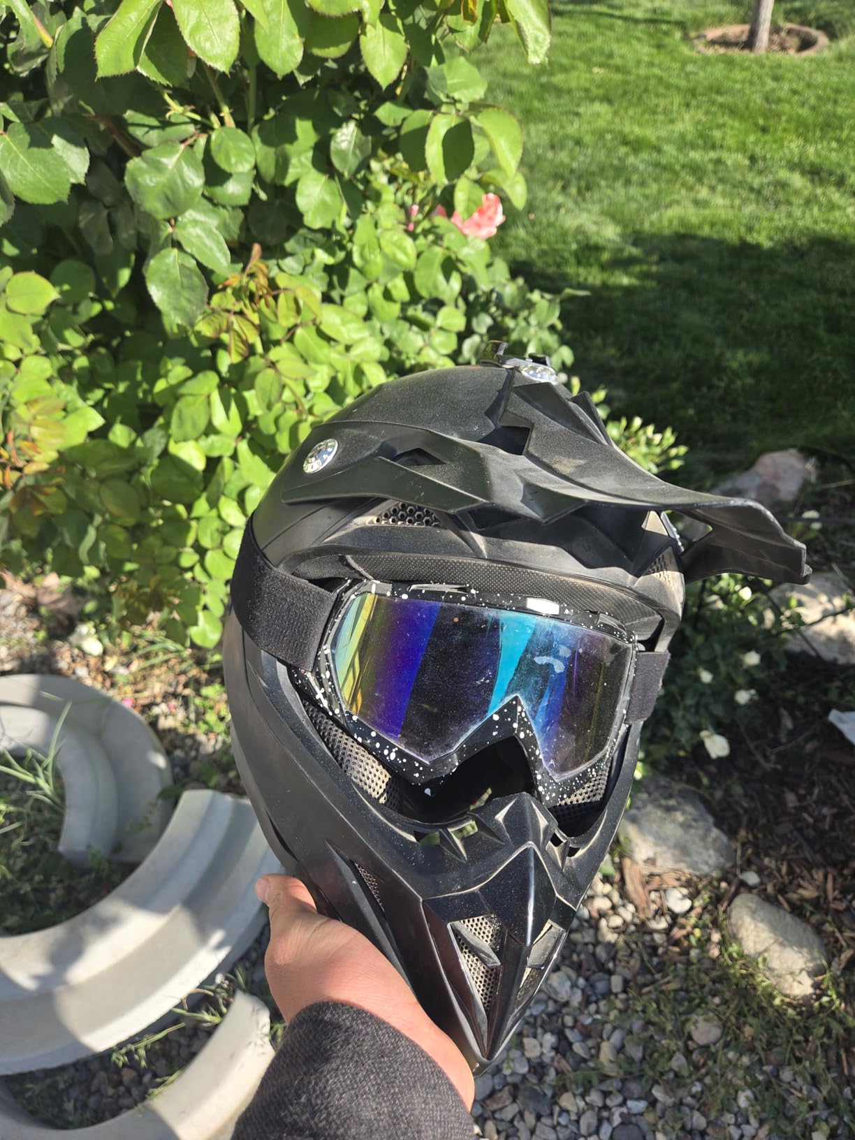 YEMA Adults Dirt Bike Helmets, Ventilated Motocross ATV Dirtbike Offroad BMX MX Helmets, DOT Approved Motorcycle Helmets, YM-915, Black customer photo 2