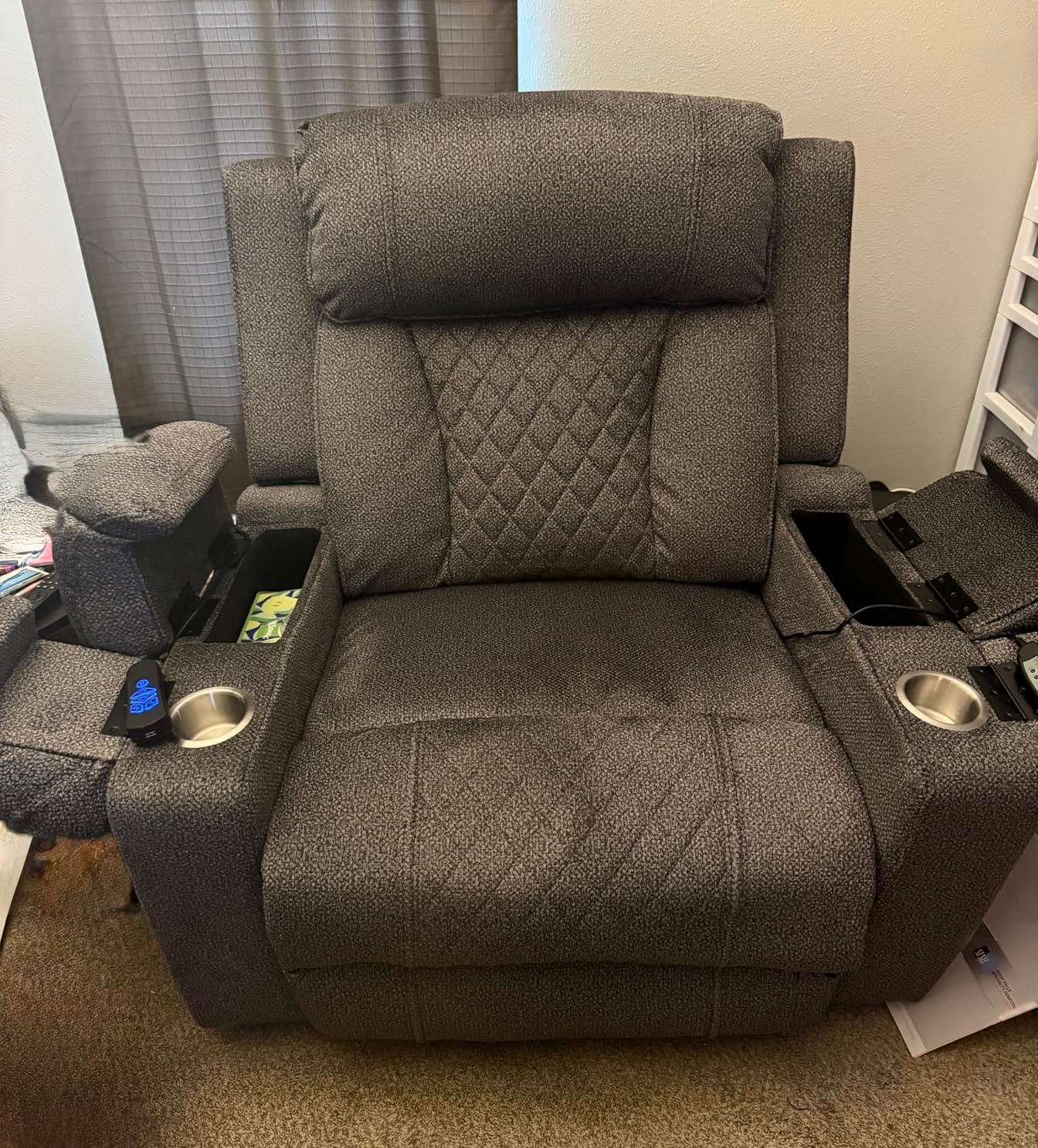FUNECORP Big Man Power Lay Flat Lift Recliner Chair,Grey customer photo 1