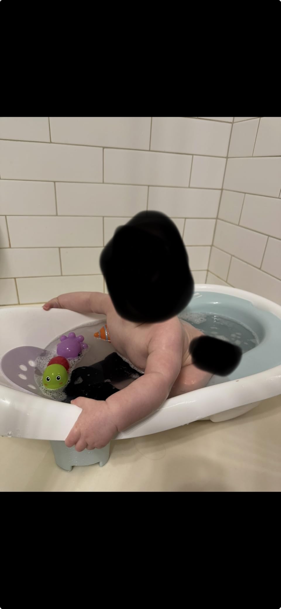 Fisher-Price™ Baby to Toddler Bath 4-in-1 Sling 'N Seat Tub with Removable Infant Support and 2 Toys, Pacific Pebble customer photo 1