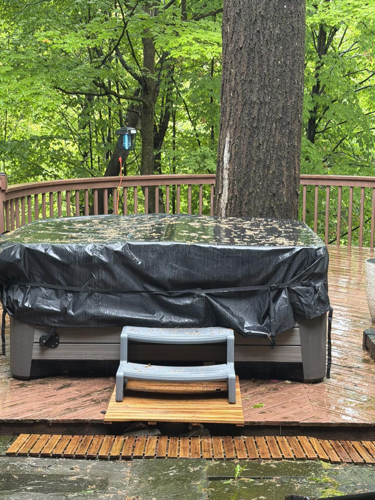 Kipiea 600D Outdoor Waterproof Rectangular Hot Tub Cover Protector, Heavy Duty Polyester SPA Covers UV Protection Cover 85