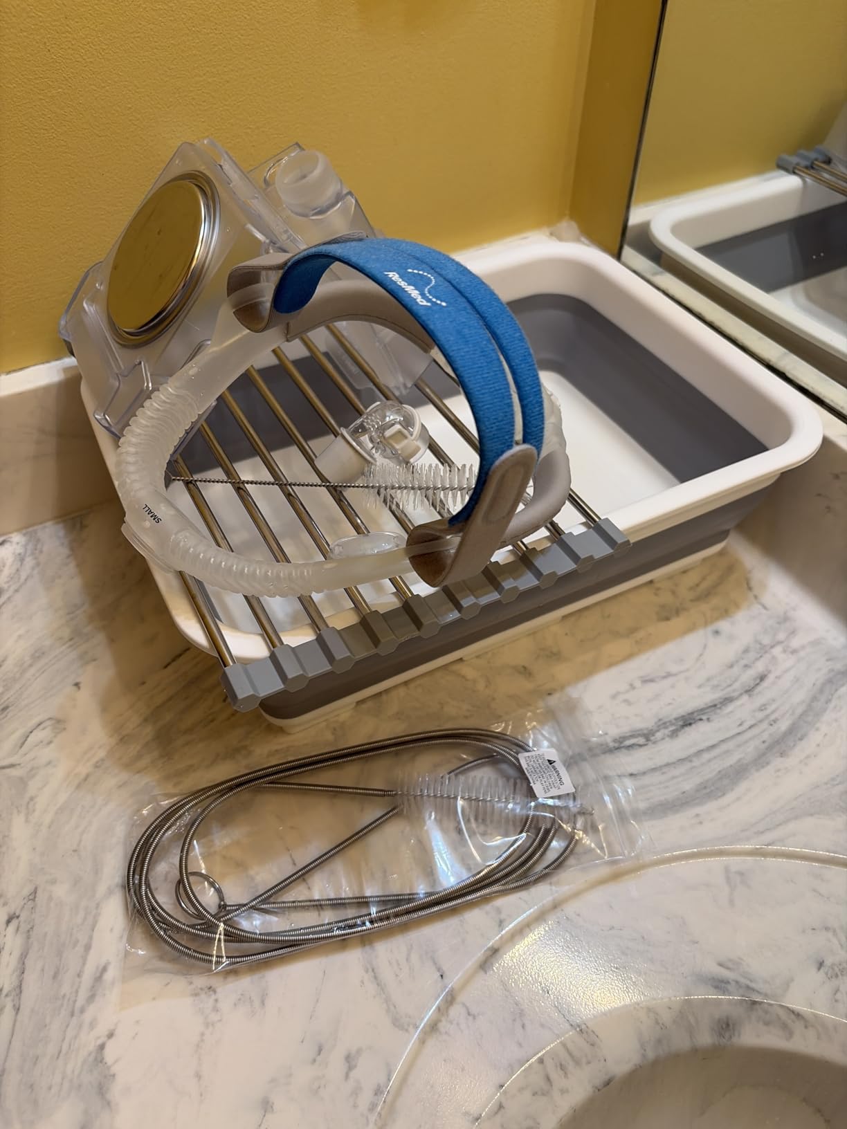 CPAP Cleaning Kit for Hose and Mask, CPAP Hose Cleaning Brush, Collapsible Wash Basin, Hose Hanger, Compatible with Standard and Slimline CPAP Tubing (Hanging Dry Kit) customer photo 2
