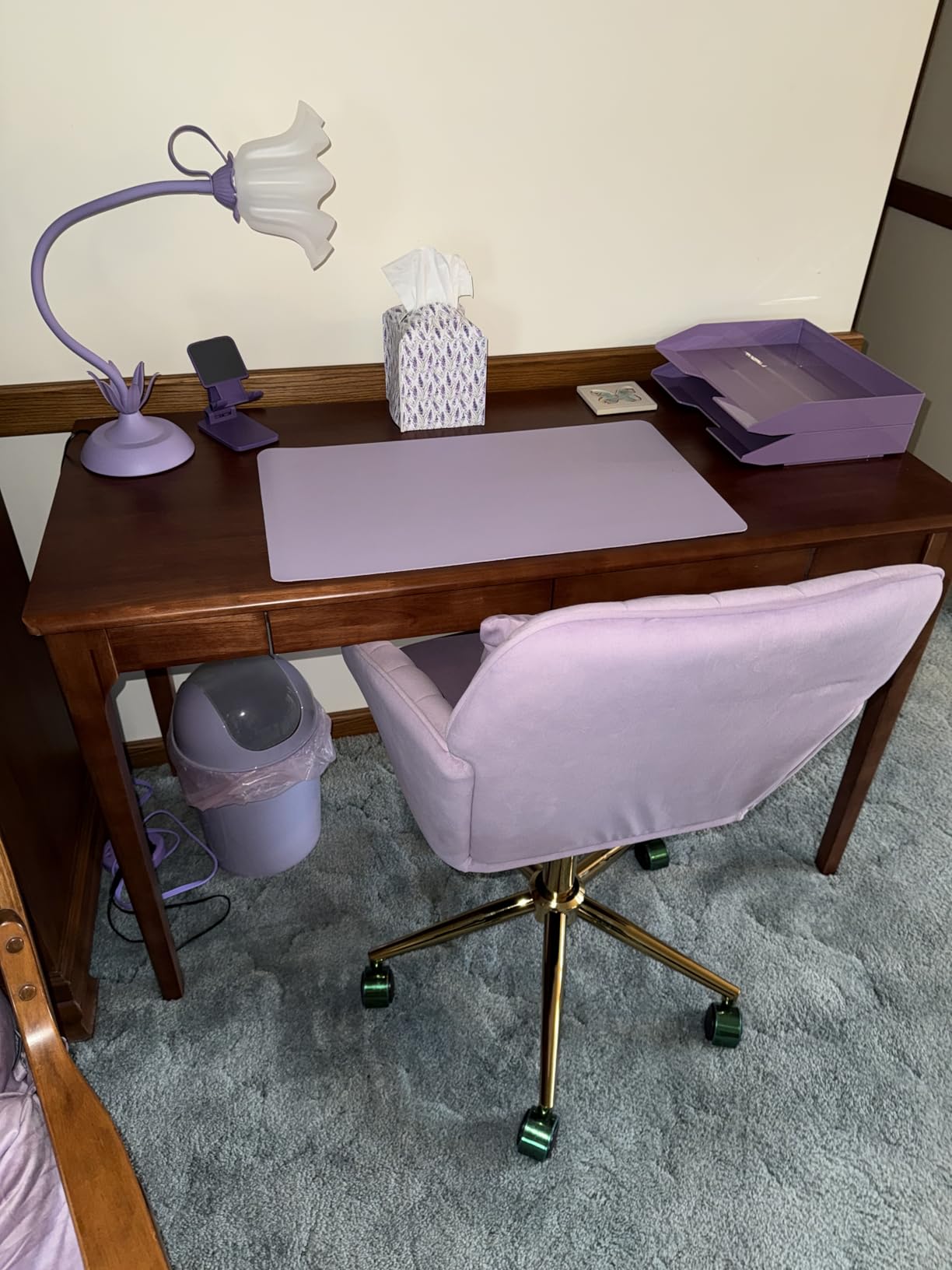 Solid Wood Desk with Drawers, Small Computer Desk for Small Spaces, Gaming Study Home Office Desks for Work, Student PC Desk for Bedroom, Escritorios para Cuartos (Wood Color, 47inch) customer photo 2