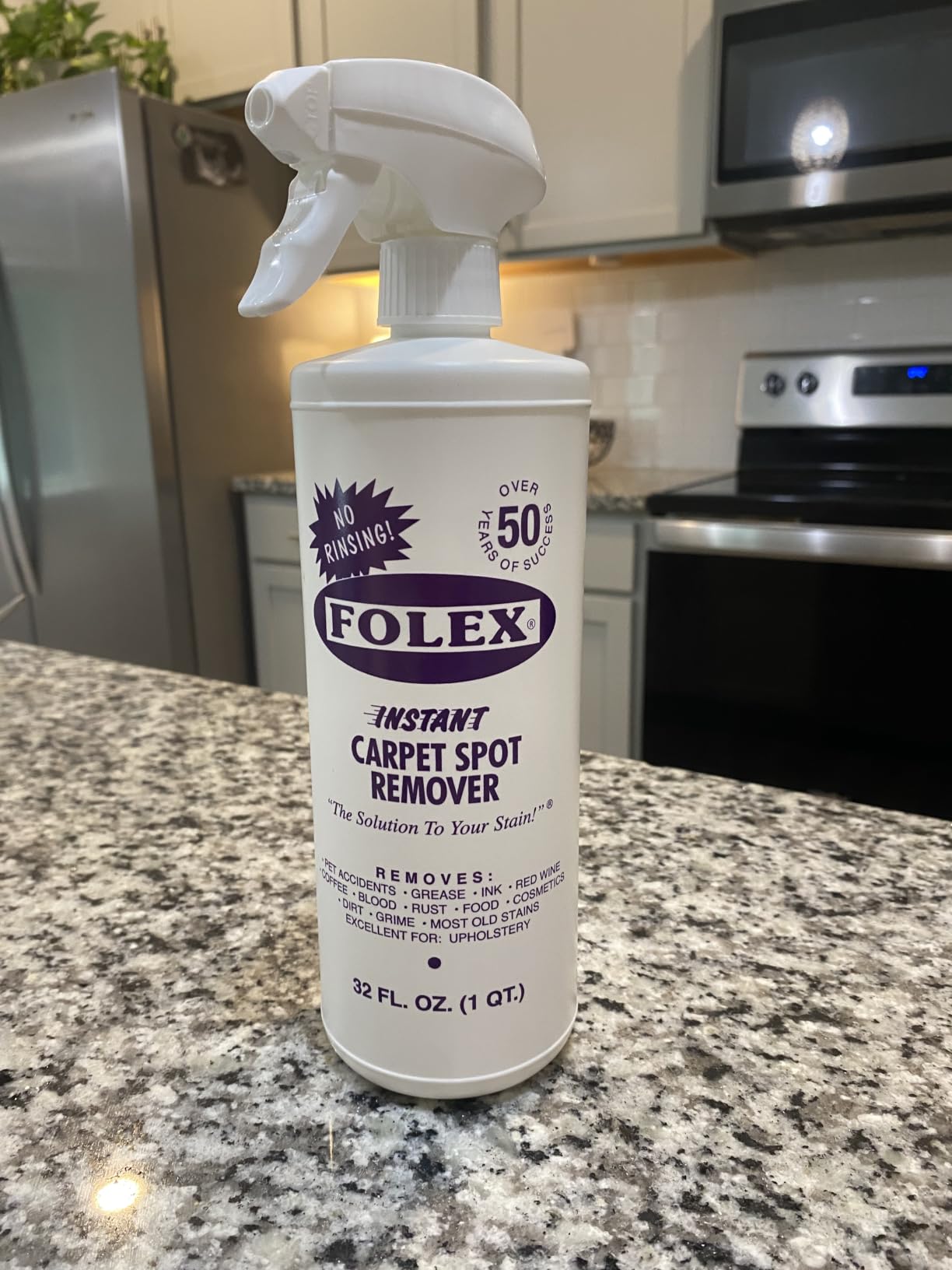 FOLEX Instant Carpet Spot Remover 32 oz – Powerful Stain Remover for Carpets, Upholstery & Rugs – Eliminates Pet Stains, Grease, Red Wine, Food, Makeup & More – With Reusable Cleaning Cloth - 1 Pack customer photo 2