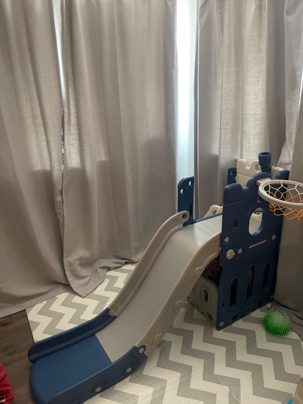 YUFU 7 in 1 Toddler Slide, Indoor Outdoor Playset for Kids 1-3, Blue Gray customer photo 2