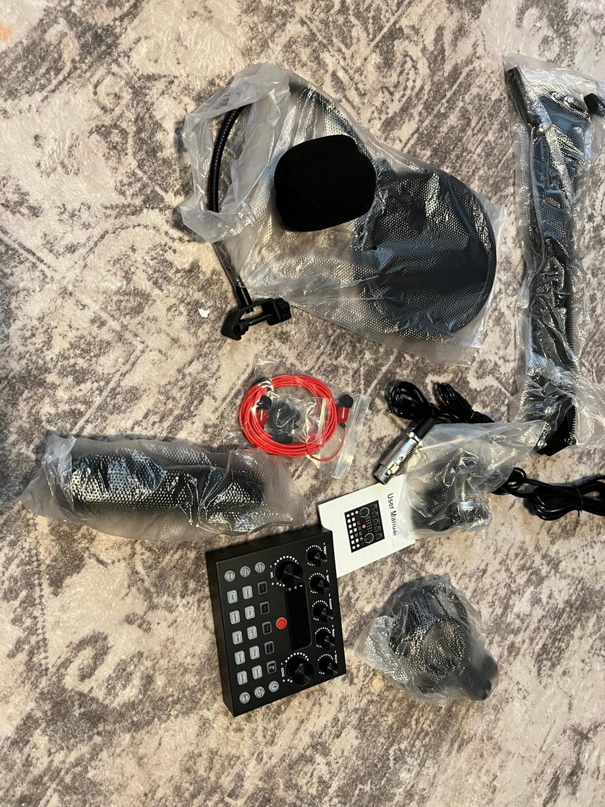 Podcast Equipment Bundle, Recording Studio Package with Podcast Microphone and Voice Changer, Live Sound Card - Audio Interface for Laptop Computer Vlog Living Broadcast Live Streaming YouTube TikTok customer photo 2