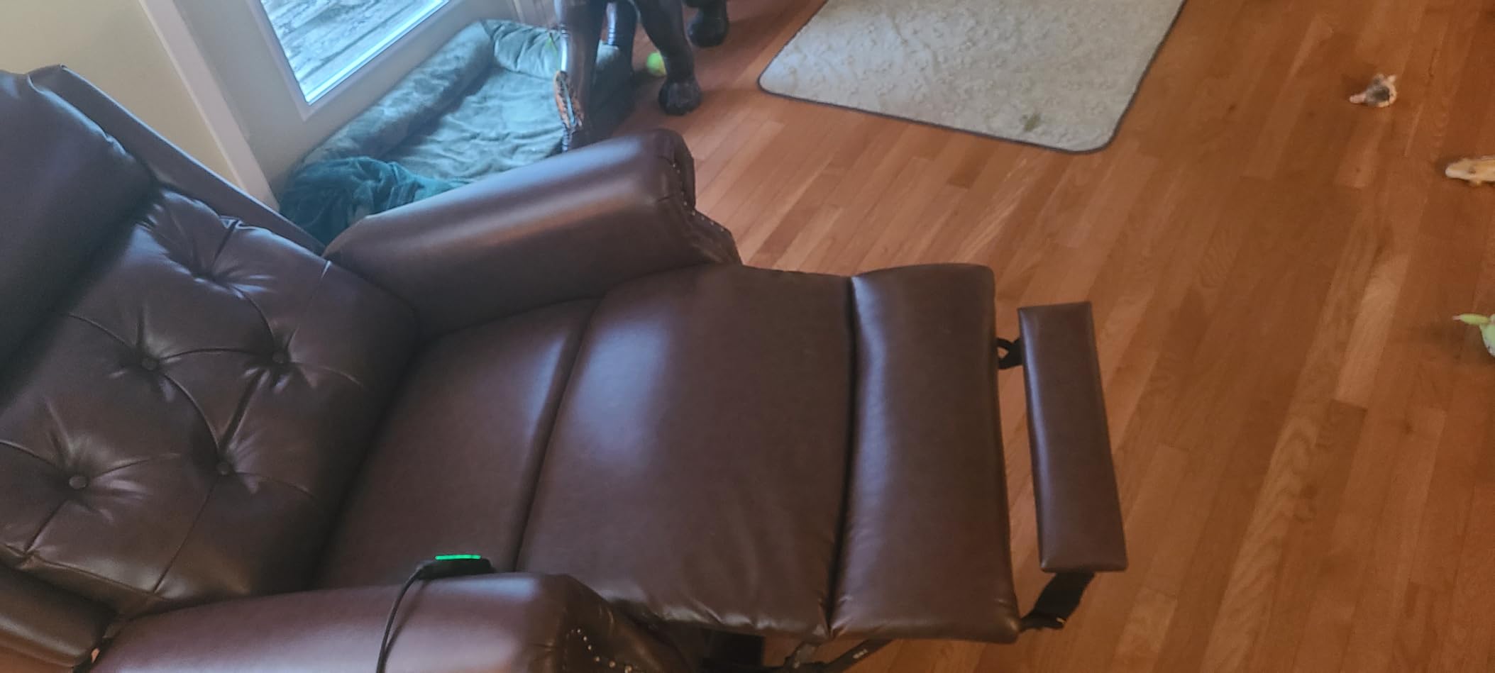 Large Power Lift Recliner Chair for Elderly, Lay Flat Lift Chair with Adjustable Headrest, Leather Recliner Lift Chairs with Massage and Heat,Infinite Position, Extended Footrest, Brown customer photo 1