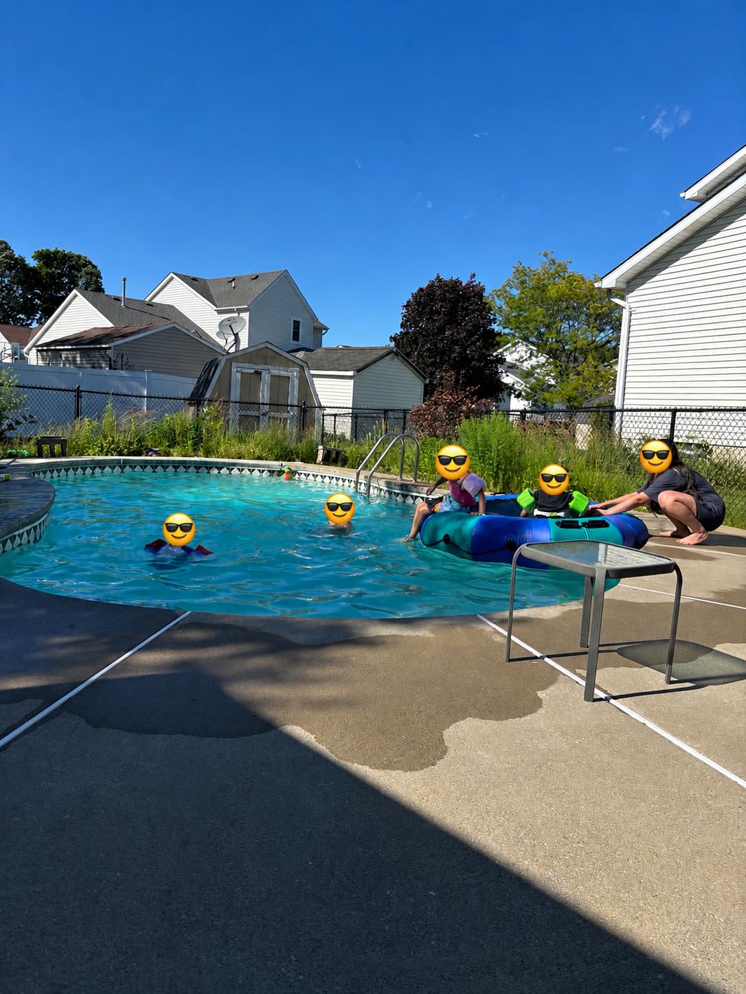 6FT/10FT12FT/15FT Inflatable Water Trampoline, Recreational Water Bouncer, Adults Youth Floating Rebounder with 4-Step Ladder, Portable Bounce Swim Platform for Pool, Lake, Water Sports customer photo 2