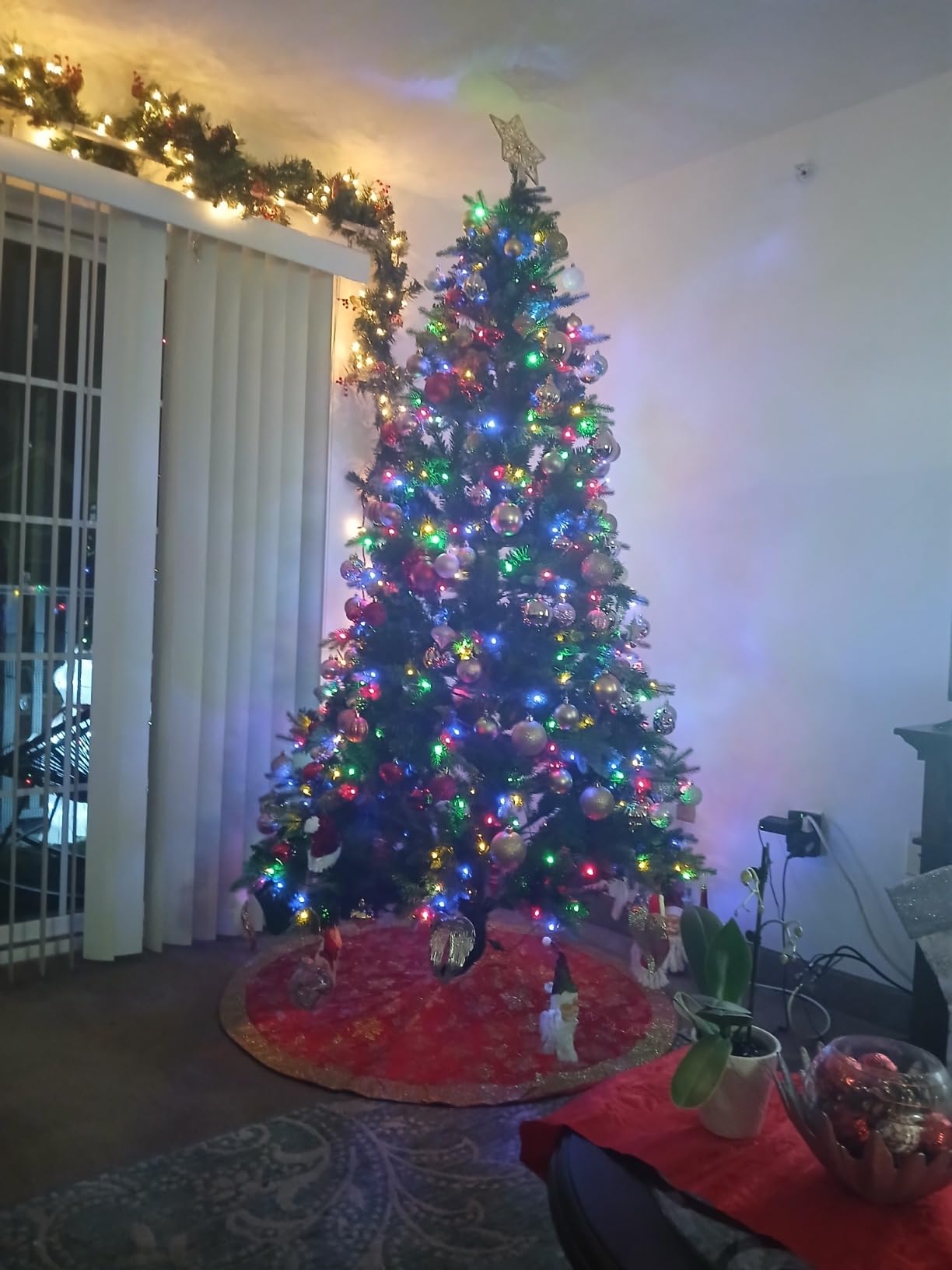 360° Rotating Prelit Christmas Tree 6.5ft - Musical Artificial Christmas Tree with Remote Control, 1036 PE & PVC Mixed Tips, 8 Modes 340 Multicolor LED Lights for Holiday Decor customer photo 2