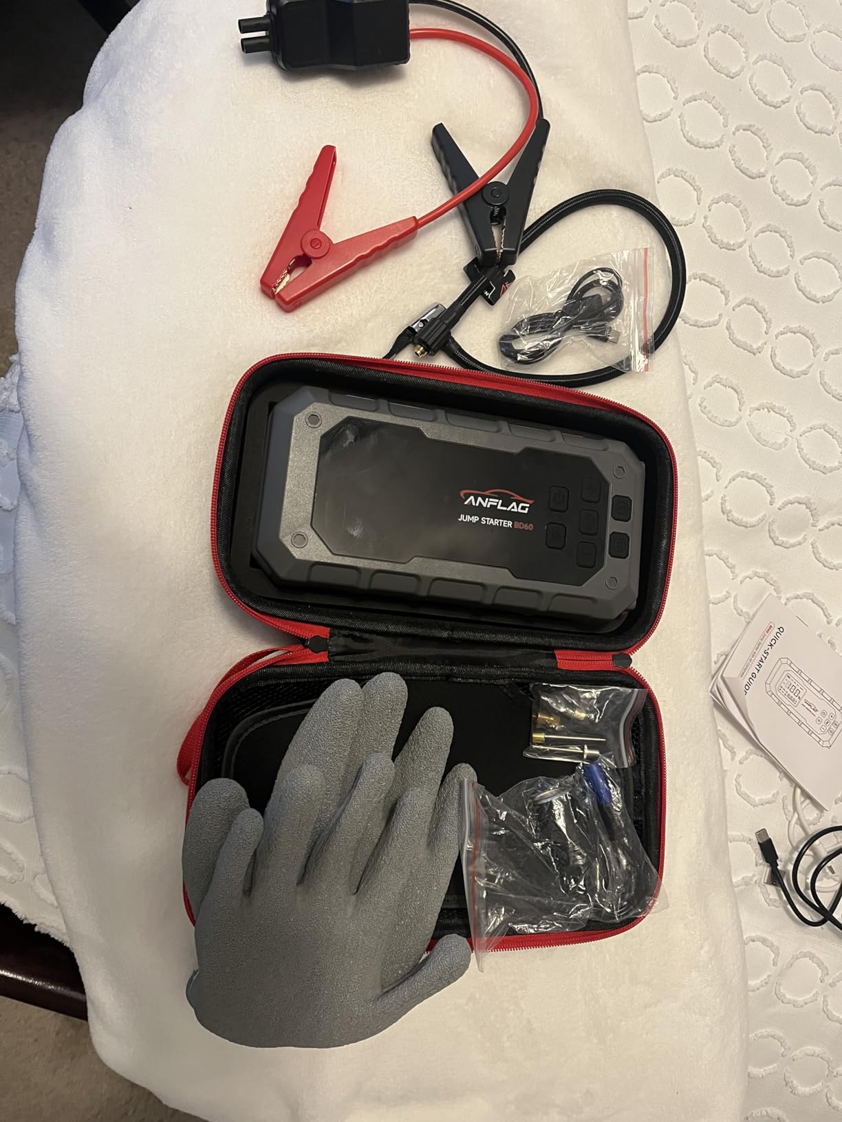 10-in-1 Car Jump Starter with Air Compressor, 8000A 160PSI Jump Starter Jump Box(All Gas/14L Diesel), PD65W Charging Battery Jumper Starter Portable Jumper Cable with 160W DC, Gloves, Lights customer photo 1