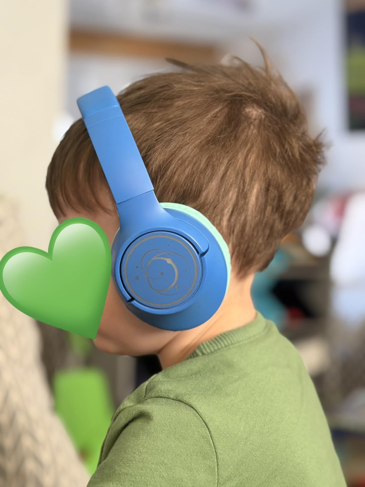 Kids Bluetooth Headphones with 85H Playtime for Toddler Boy, Blue with LED customer photo 1