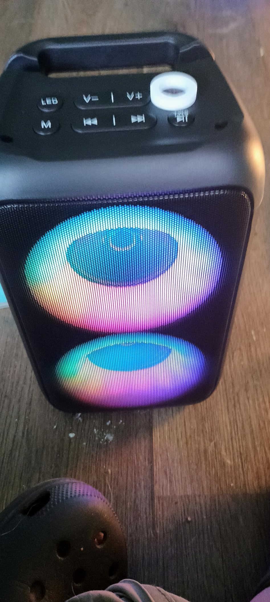 Bluetooth Speaker with 2 Wireless Microphones - Big Party Speaker for Adults Kids Karaoke with Lights - Portable Rechargeable Home Theater Systems Support TWS/AUX/USB/TF Card for Home Party Gift customer photo 1