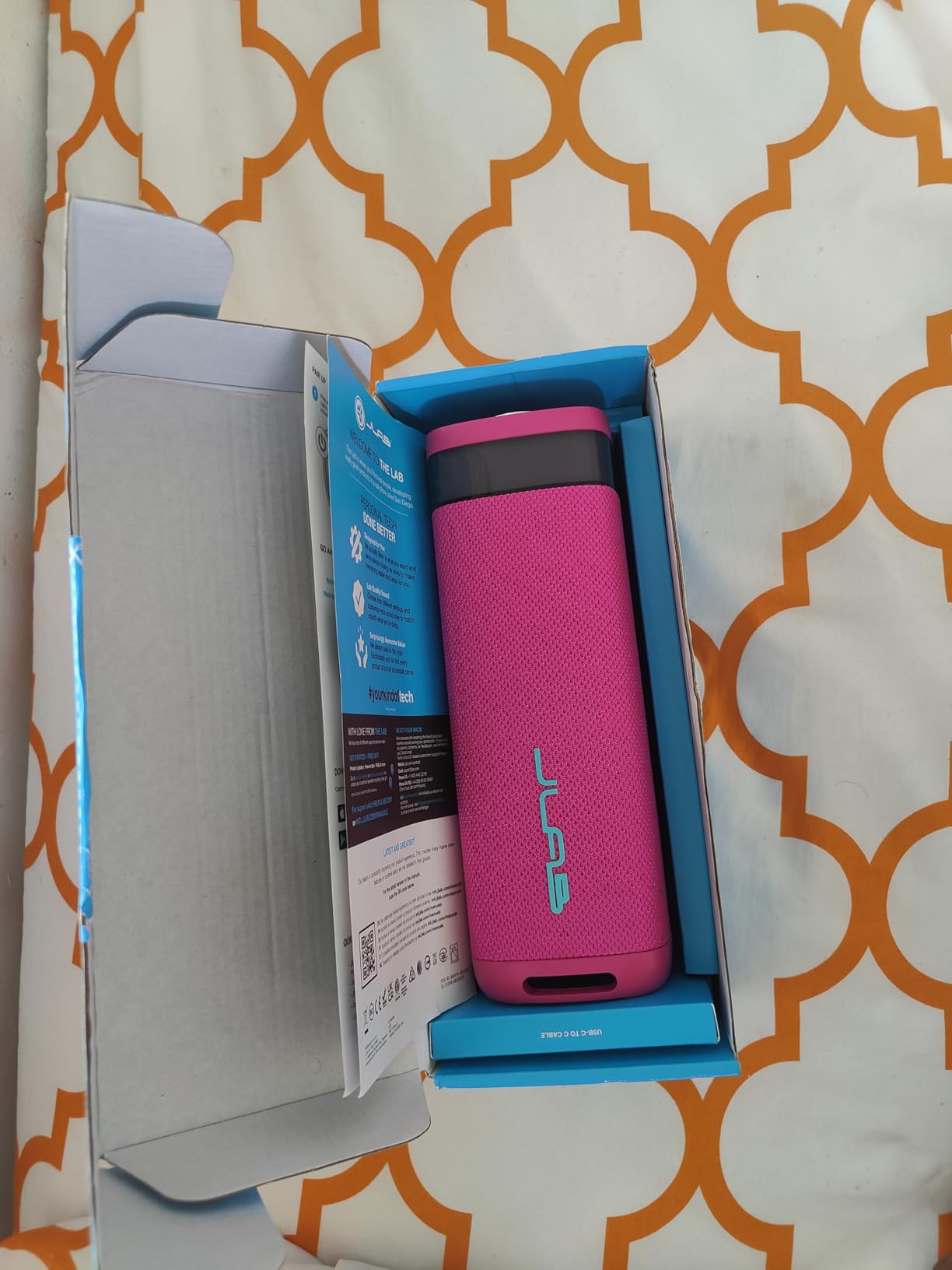 JLab, JBuds Party, Portable Bluetooth Speaker, Waterproof, RGB Lighting, Multi-Speaker Connection, Pink customer photo 2