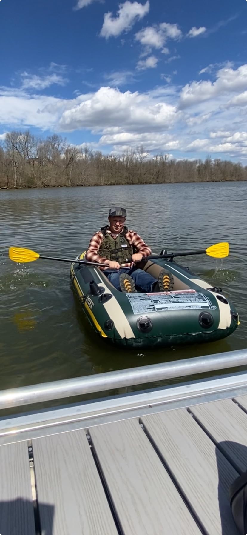 INTEX 66332EP Seahawk 2 Inflatable Boat Set: Includes Deluxe 48in Aluminum Oars and High-Output Pump – SuperStrong PVC – Fishing Rod Holders – 2-Person – 520lb Weight Capacity customer photo 1