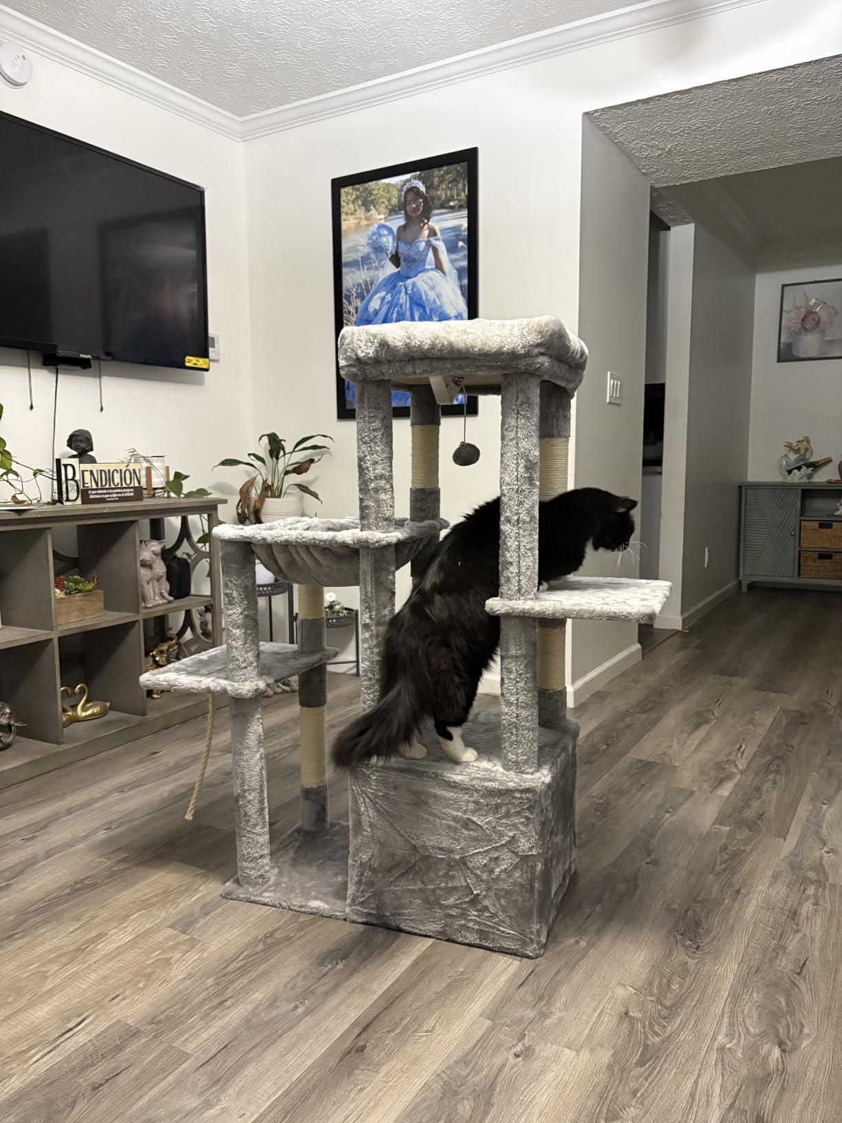 Heybly Heavy Duty Cat Tree with Large Base for Large Indoor Cats HCT026G customer photo 1