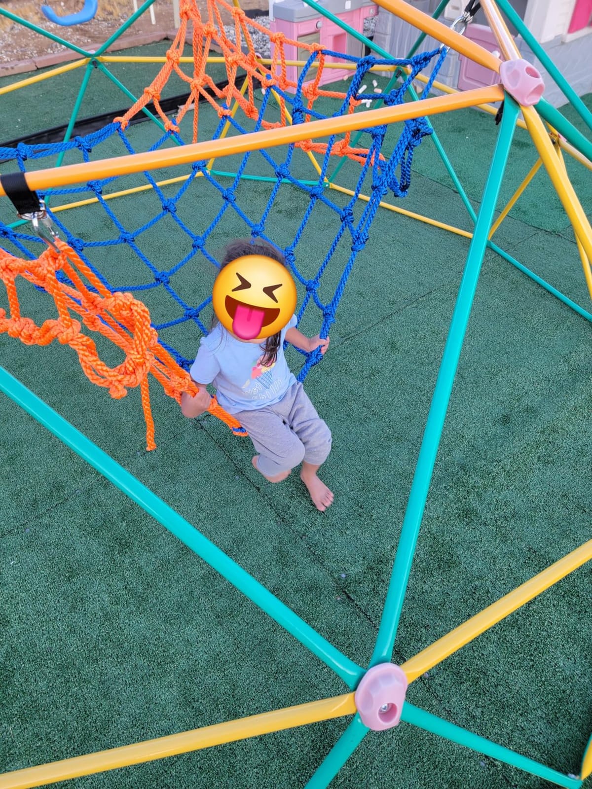 Climbing Net for Kids Outdoor-Handmade Multi-Colored Ninja Net(W/500 LBS) for Tree House,Climbing Wall,Rope Bridge,Rope Ladder for Kids(3ft*6FT) customer photo 1