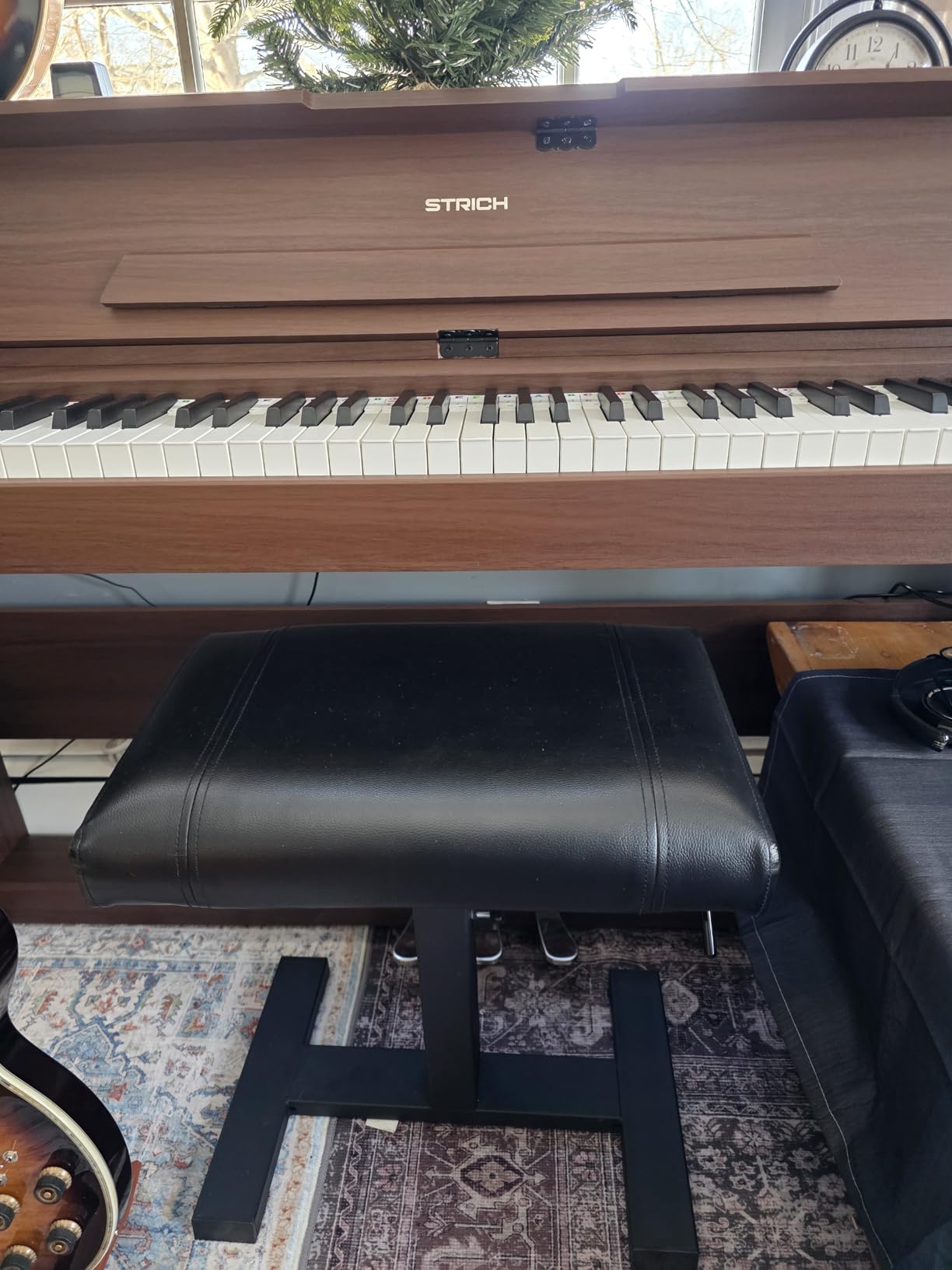 STRICH 88 Keys Digital Piano, Hammer-Action Fully Weighted Keyboard, Cover Designed Electric Piano Keyboard with Furniture Stand, Headphones, Three Pedal, Brown, SDP-400 customer photo 1
