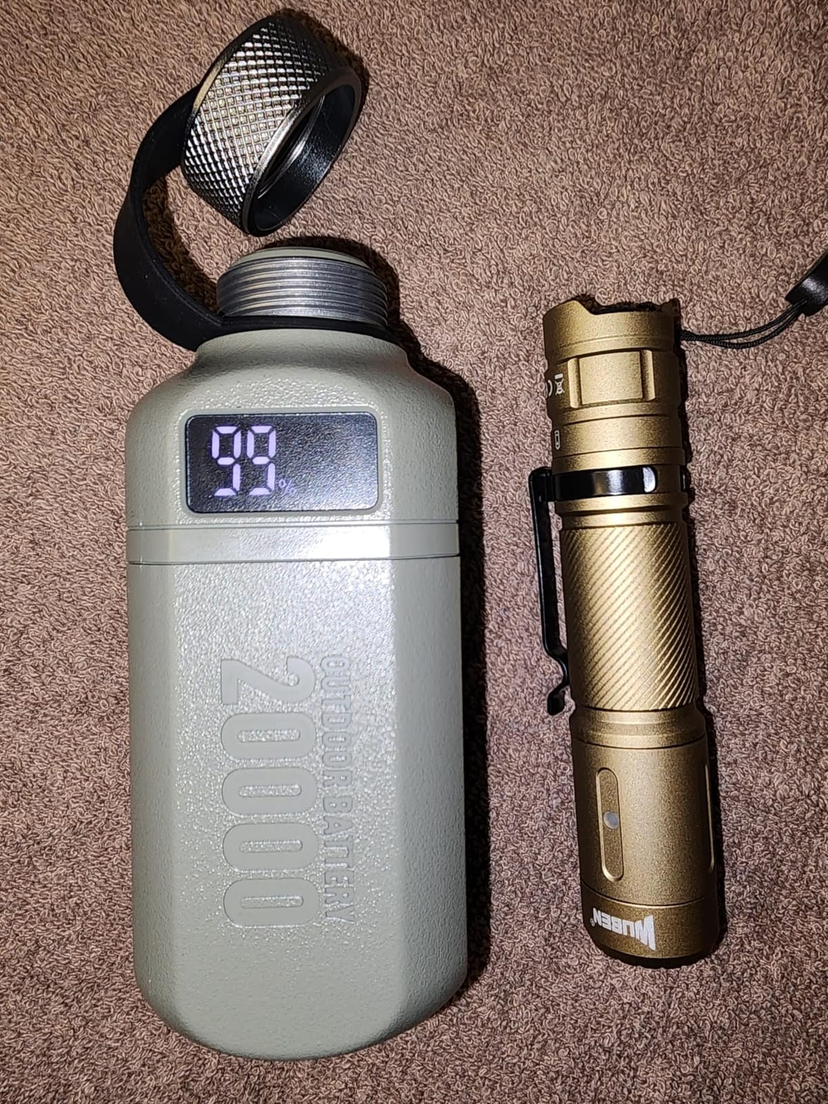 20,000mAh Rugged Power Bank with Fast Charge USB-C PD, IP68 Waterproof Shockproof, Includes 420lm Bright Camping Lantern, Tactical Outdoor Charger for Hiking Camping Survival Emergency customer photo 2