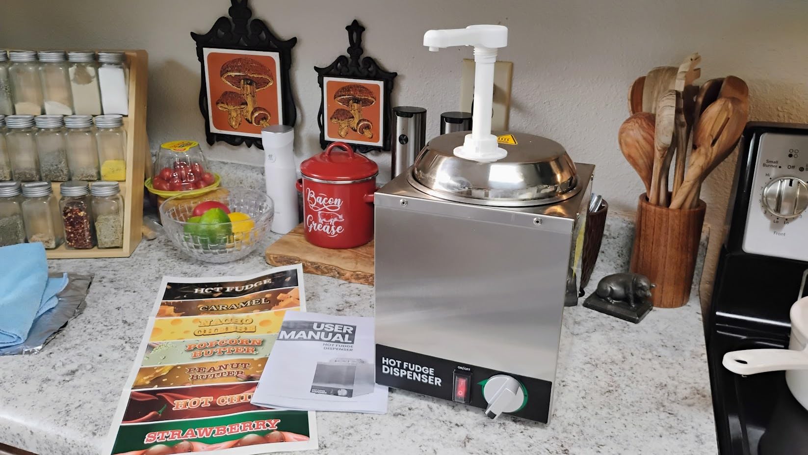 Nacho Cheese Dispenser with Pump - 2.6QT Stainless Steel Cheese Warmer, Hot Fudge Warmer Machine with Temperature Control, Commercial Sauce Dispenser for Hot Milk, Hot Fudge, and Caramel customer photo 1