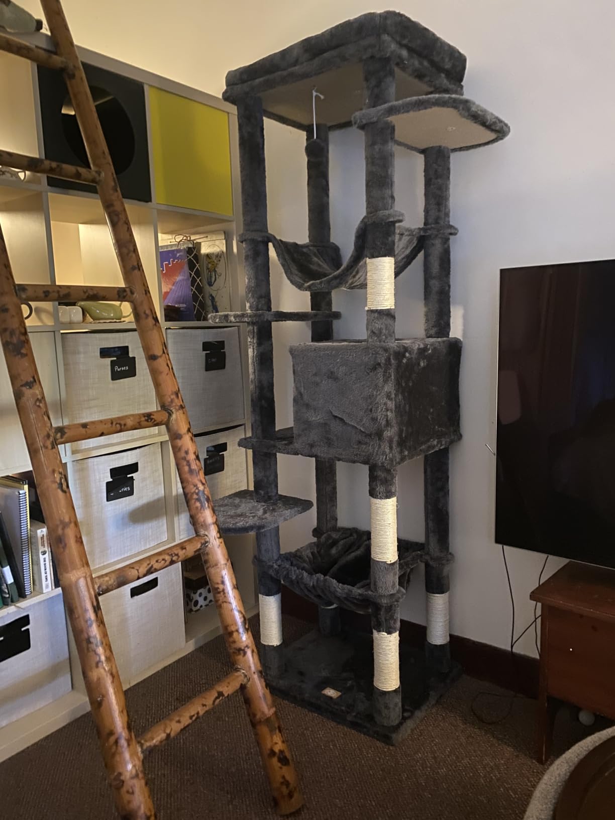 Heybly Cat Tree, 76-Inch Tall Heavy Duty Cat Tower for Big Cats HCT039G customer photo 2