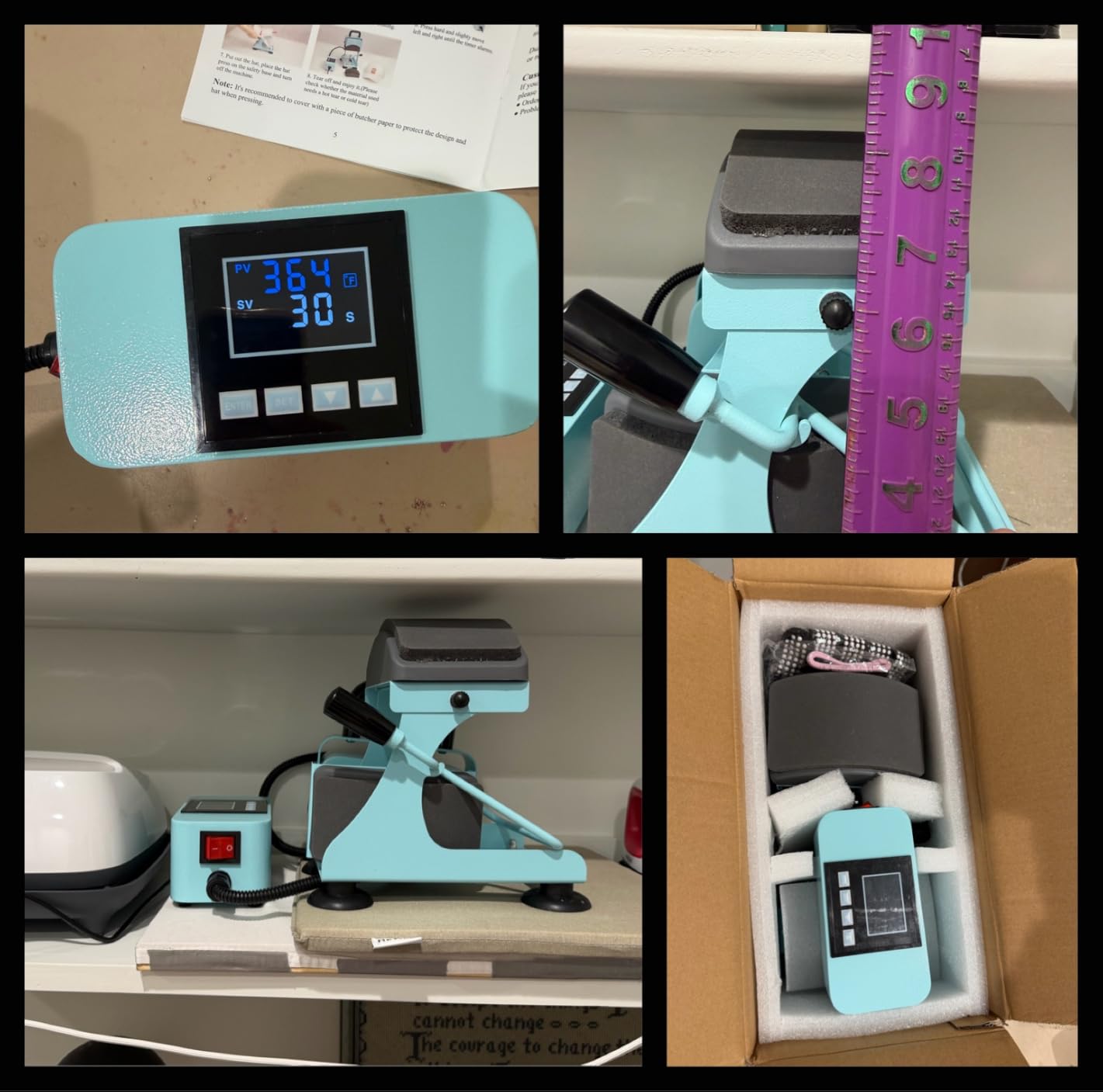 EENOUR Hat Press, Hat Heat Press Machine with 2 Platens & Caps Stretcher, Hat Press Heat Machine for Caps with Memory Mode, Precise Time and Temperature Control, Heat Transfer Printing for Caps, Hats customer photo 2