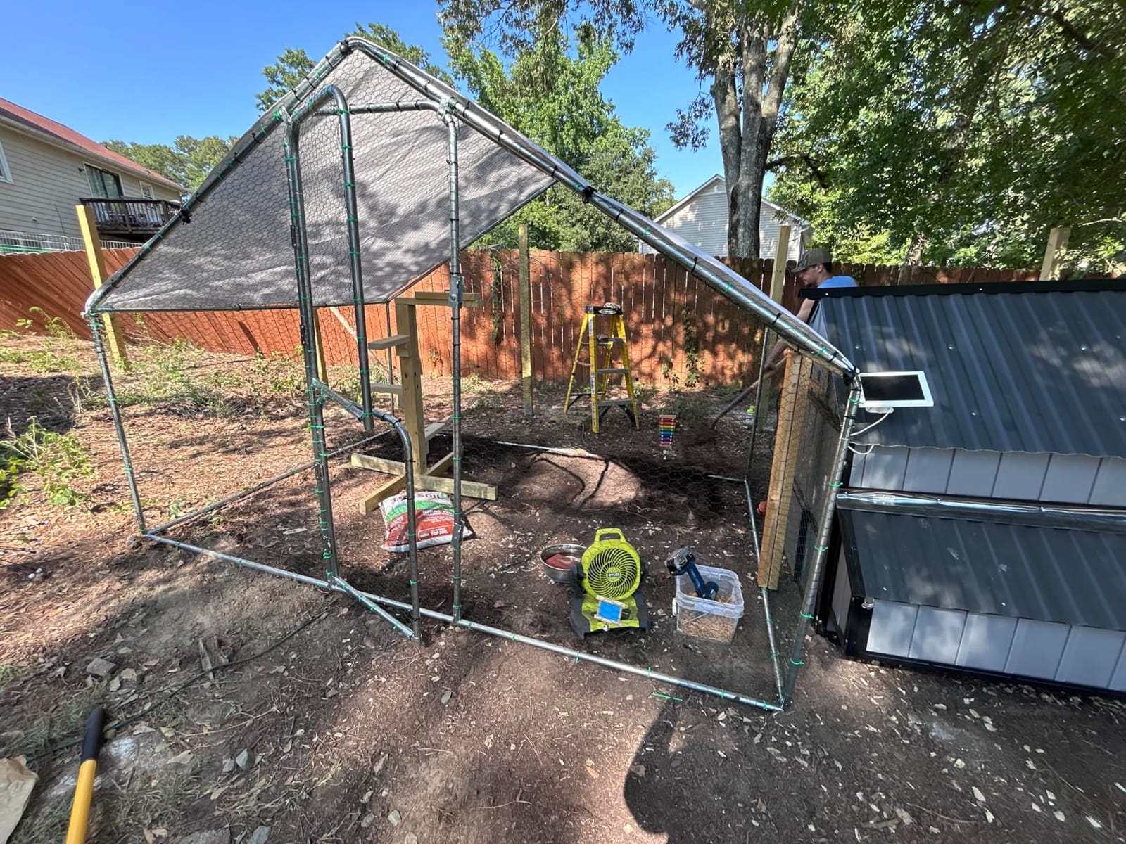 UDPATIO Large Metal Chicken Coop Walk in Run House Pen Galvanized Frame customer photo 1