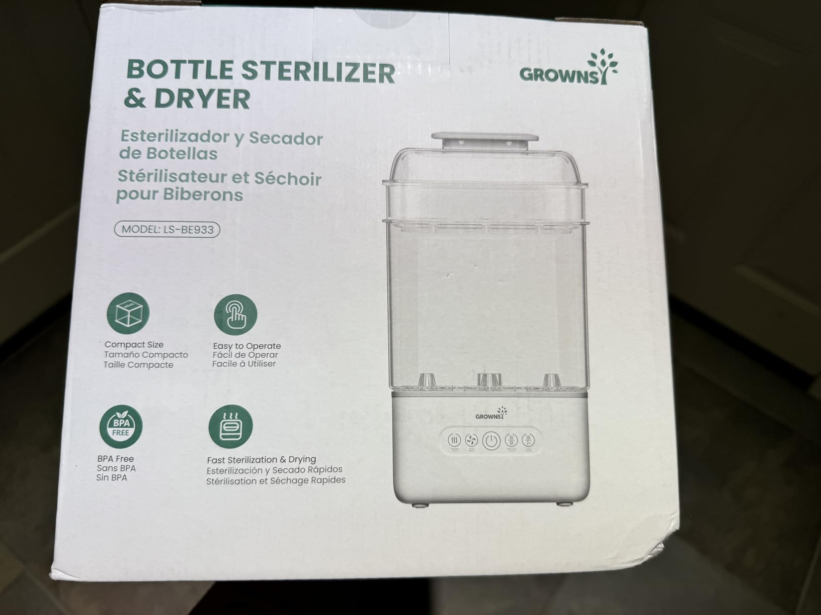GROWNSY Baby Bottle Sterilizer and Dryer, Space-Saving, with Travel Set customer photo 2