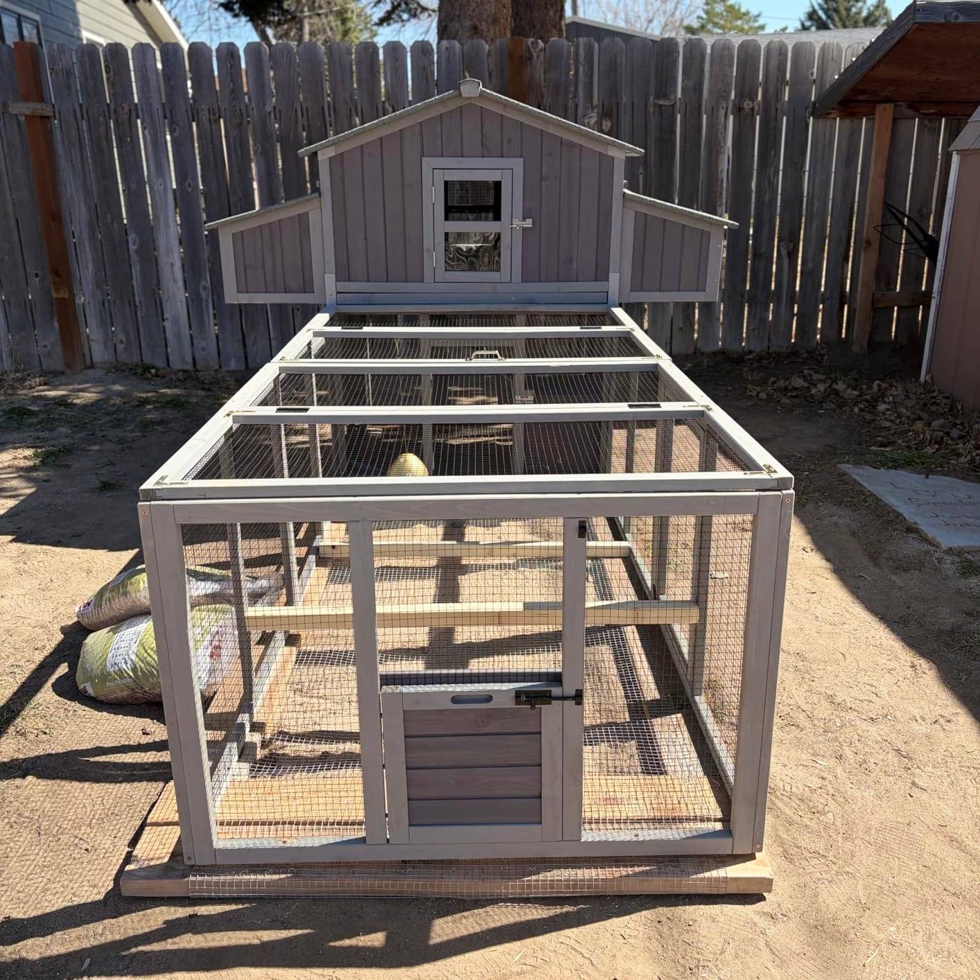 Aivituvin Chicken Coop Extra Large Chicken House with Run for 4-6 Chickens Outdoor Wooden Hen House Poultry Cage with 6 Nesting Boxes, 6 Perches, 118