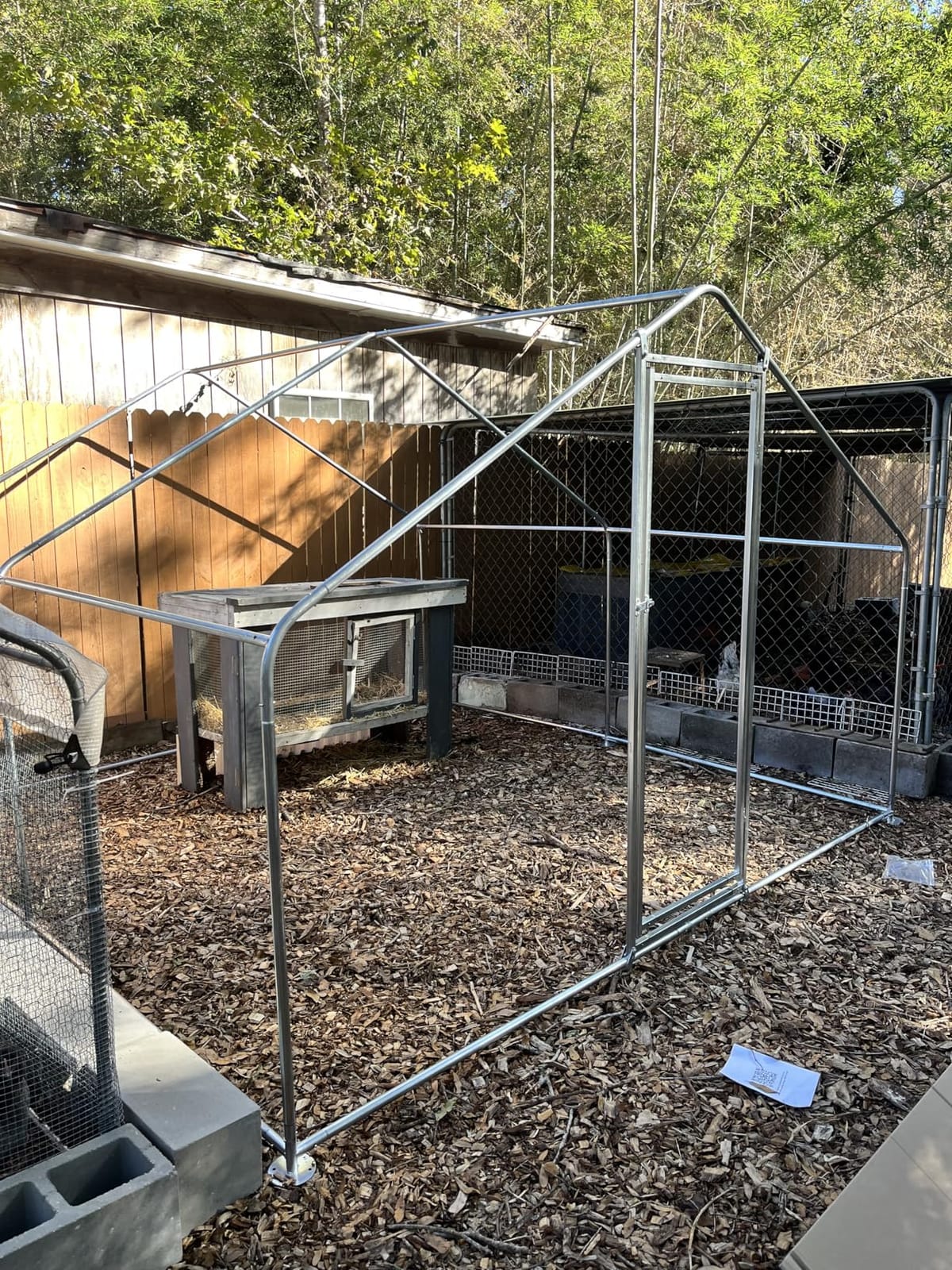Metal Chicken Coop with Hardware Cloth, Walk-in Poultry Cage for Hen Duck | Hardware Cloth, Solar Light Included, UV-Resistant Waterproof Cover, Large Walk-in Space for 15-20 Birds customer photo 2