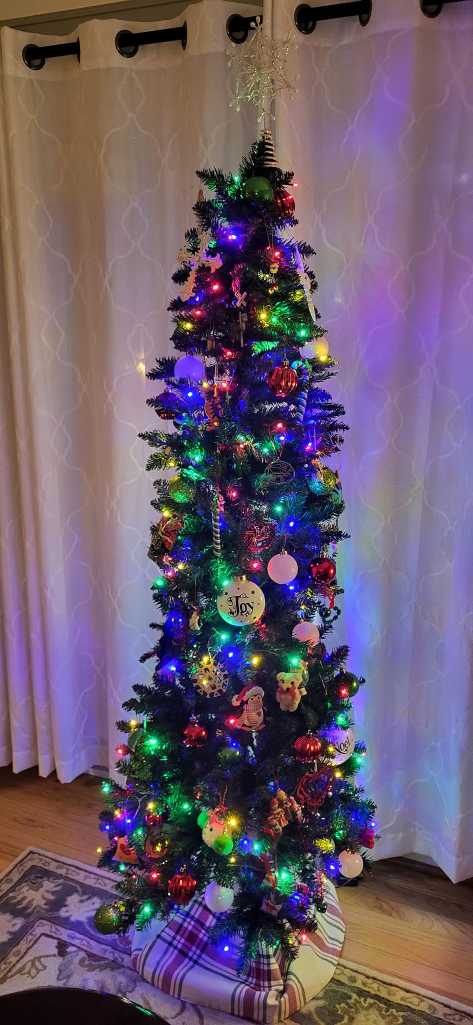 SHareconn 6ft Prelit Pencil Hinged Christmas Tree with Multi-Color Lights customer photo 1