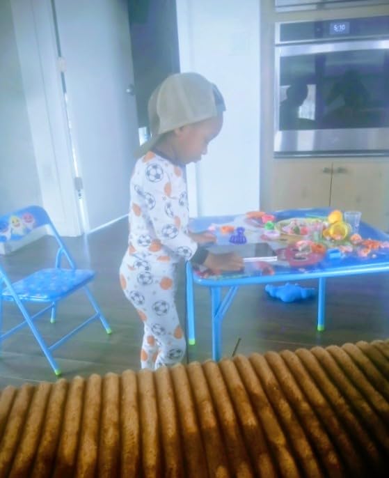 Disney Stitch Kids Activity Table and Chair Set, 3-Piece Folding Toddler Table with 2 Chairs, Padded Seats, Durable Frame for Play, Crafts & Snacks customer photo 1