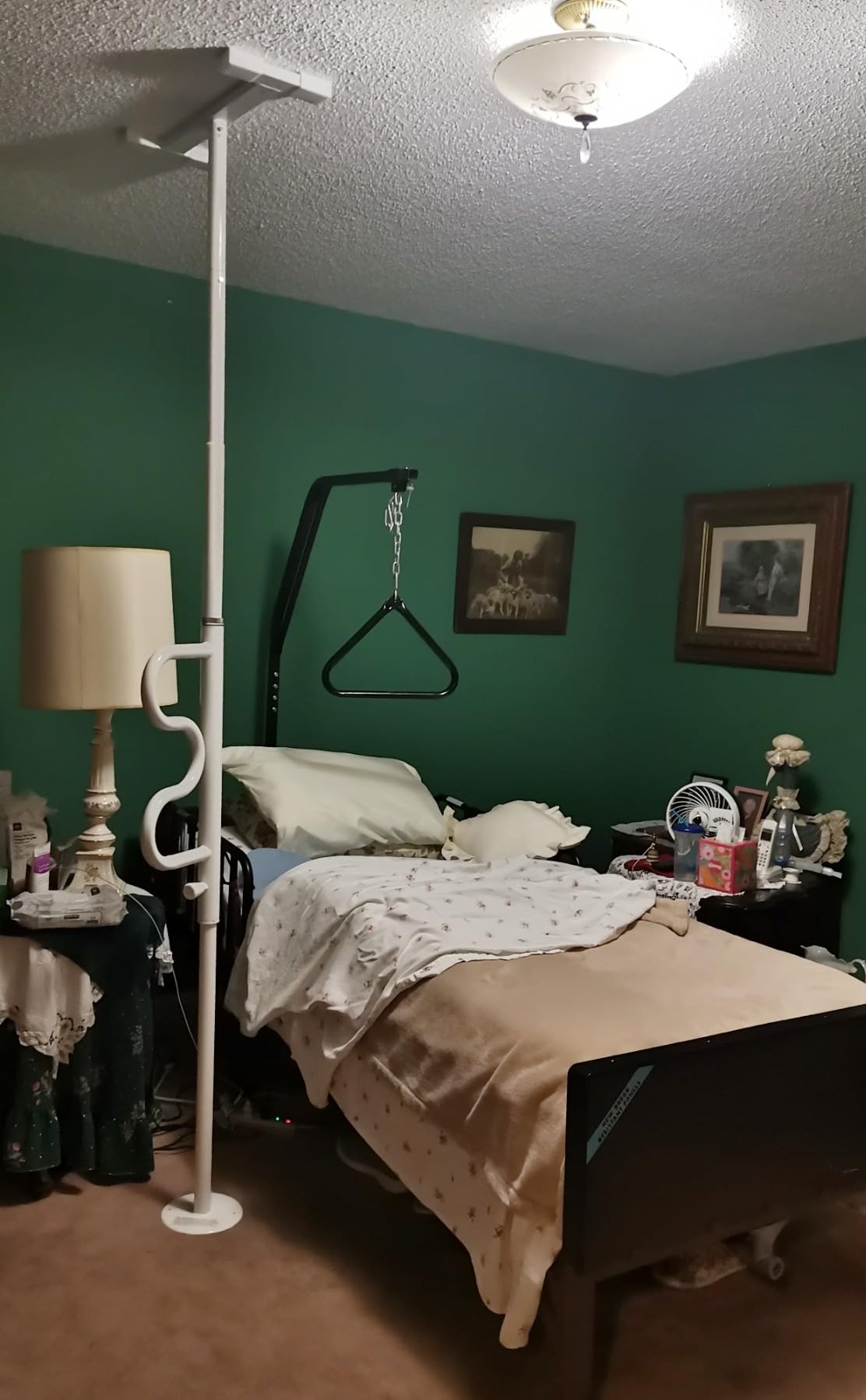 Stander Wonder Pole Plus with Rotating Double Grab Bar, Tension Mounted Security Pole for Seniors & Elderly Adults, No-Drill Floor to Ceiling Transfer Pole for Home & Bath Safety, White customer photo 2