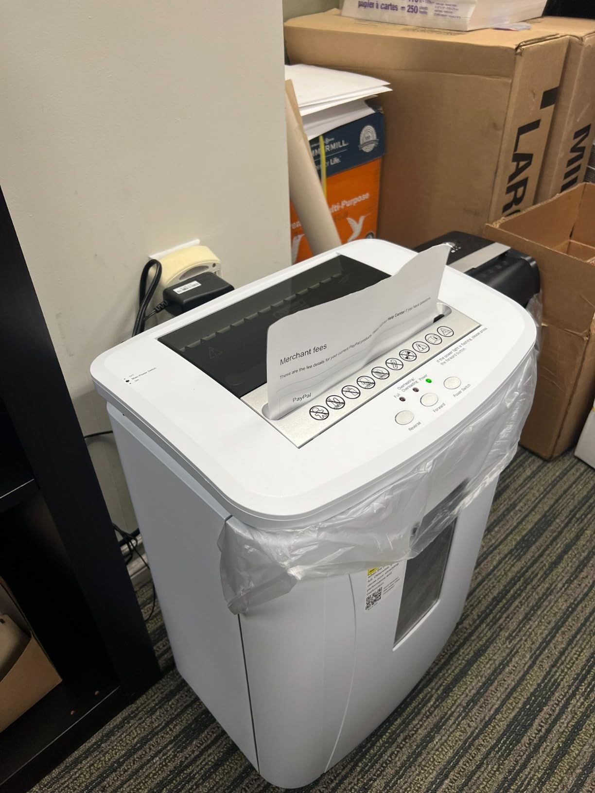 Heavy Duty Paper Shredder 400-Sheet Auto Feed P5 Micro Cut customer photo 1