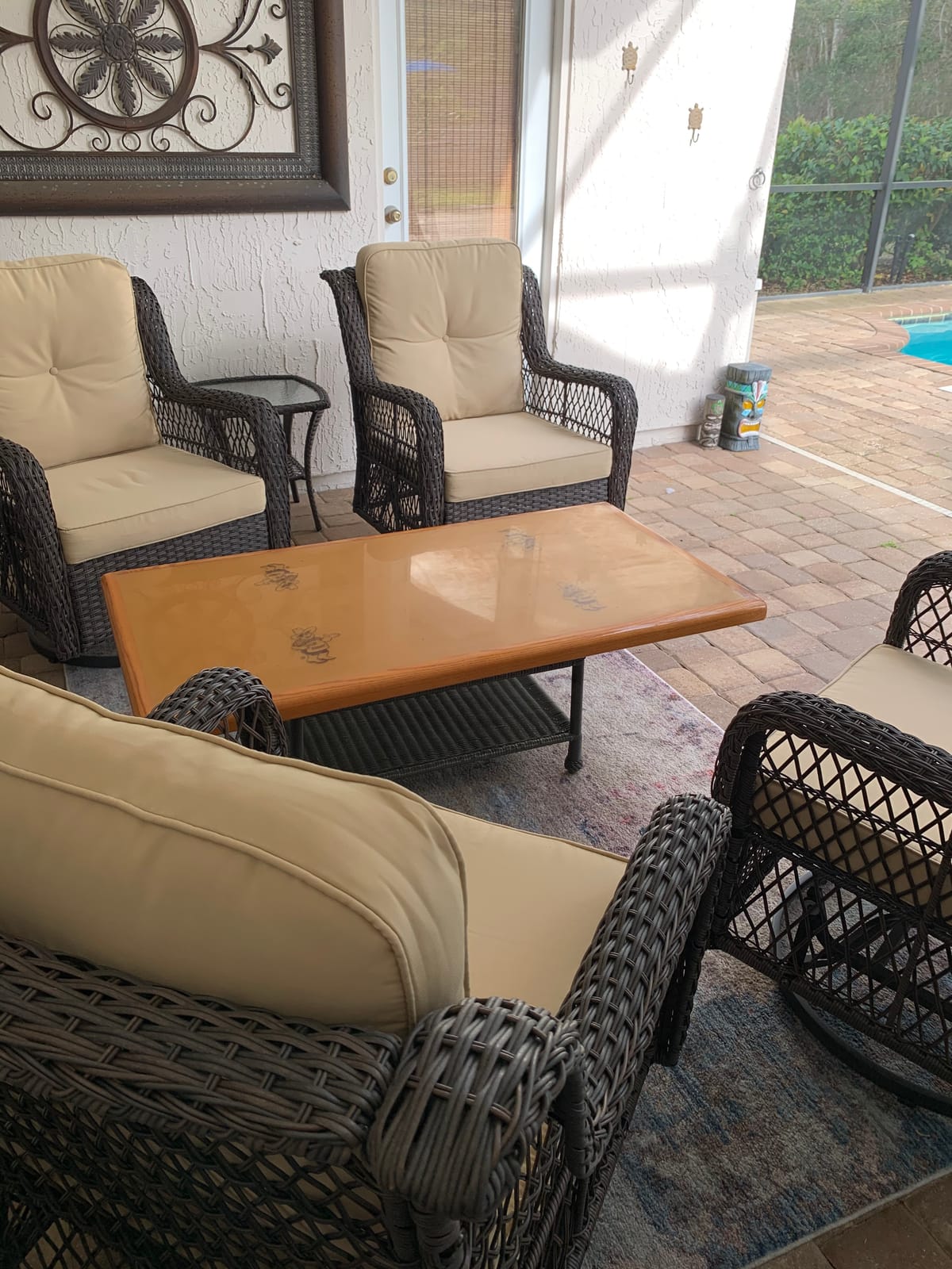 Aoxun 10-Piece Patio Furniture Set with 44'' Fire Pit Table, Luxury Outdoor Furniture Set with 360° Swivel Chairs, Patio Conversation Set for Backyard, Poolside & Garden, Beige/Gray customer photo 2