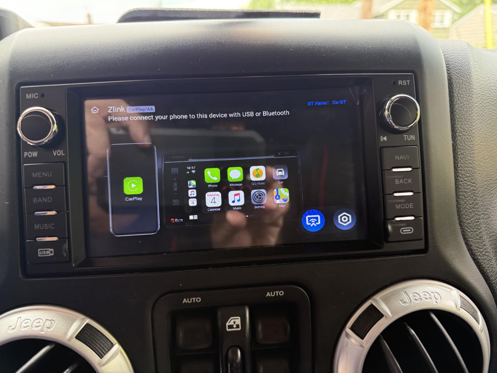 Junsun Car Radio Stereo for Jeep Wrangler JK 2007-2018 Dodge Ram 1500 2008-2012, 7 Inch Touch Screen CarPlay Android Auto Bluetooth GPS WiFi FM with Backup Camera customer photo 2