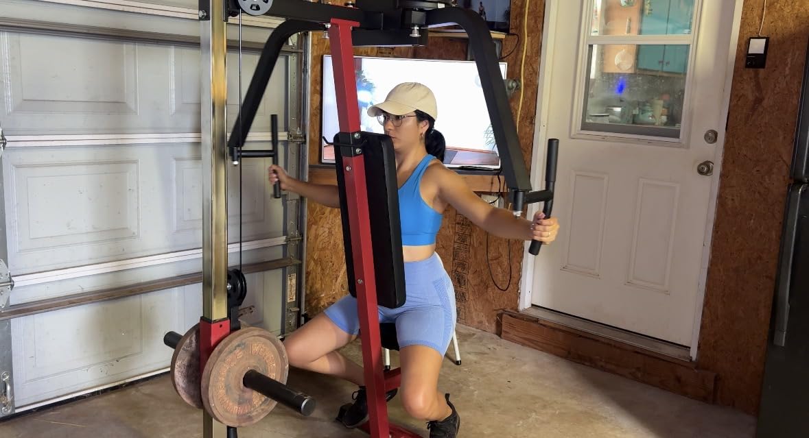 Chest Fly Machine, PEC Deck & Reverse Delt Machine, 450 lb Capacity Adjustable Plate-Loaded Upper Body Trainer for Home Gym, Chest, Shoulders & Back Workout Equipment customer photo 2