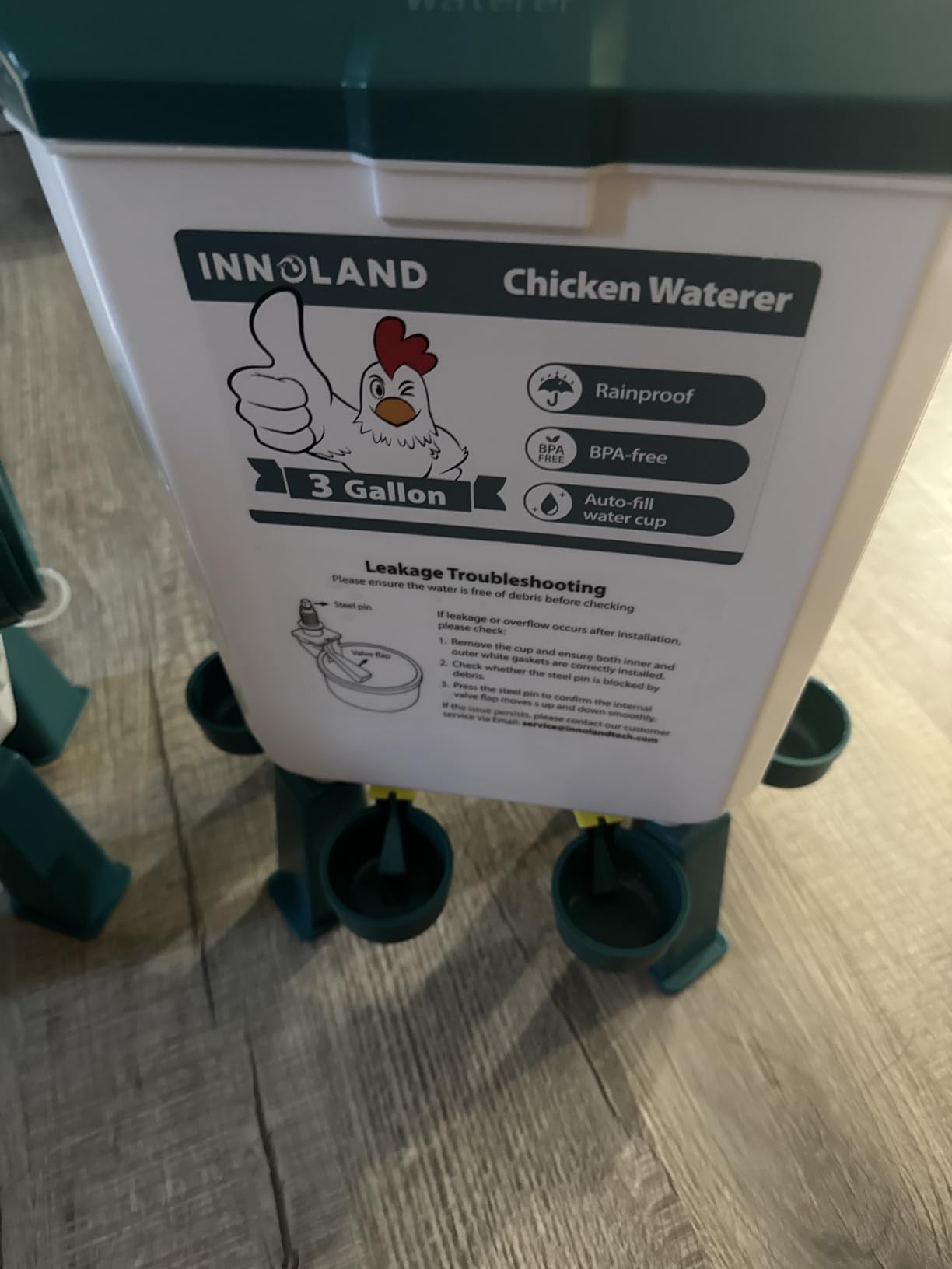 INNOLAND Chicken Feeder and Waterer Set - 3 Gallon/26.5 Pounds customer photo 2