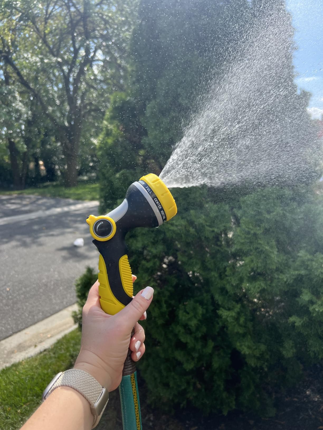 Garden Hose Nozzle with Soap Dispenser, 8 Patterns (Black, Orange) customer photo 1