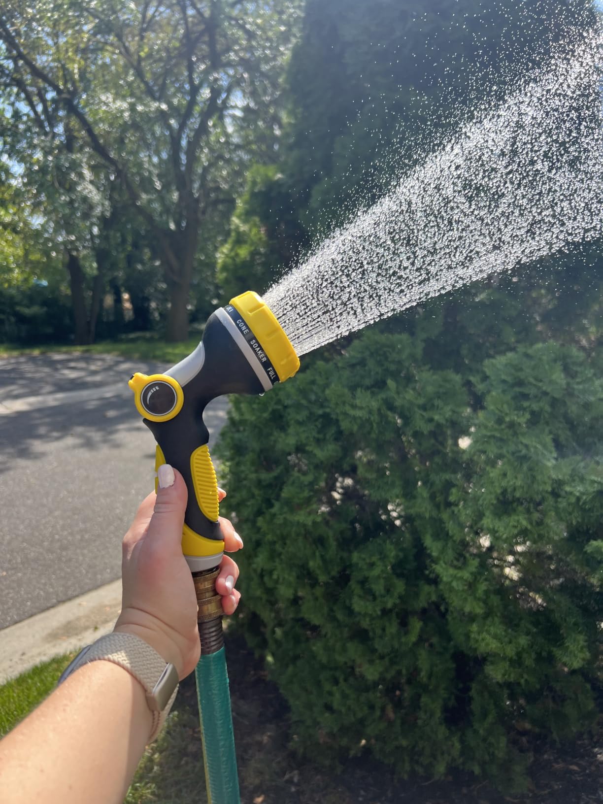Garden Hose Nozzle with Soap Dispenser, 8 Patterns (Black, Orange) customer photo 2