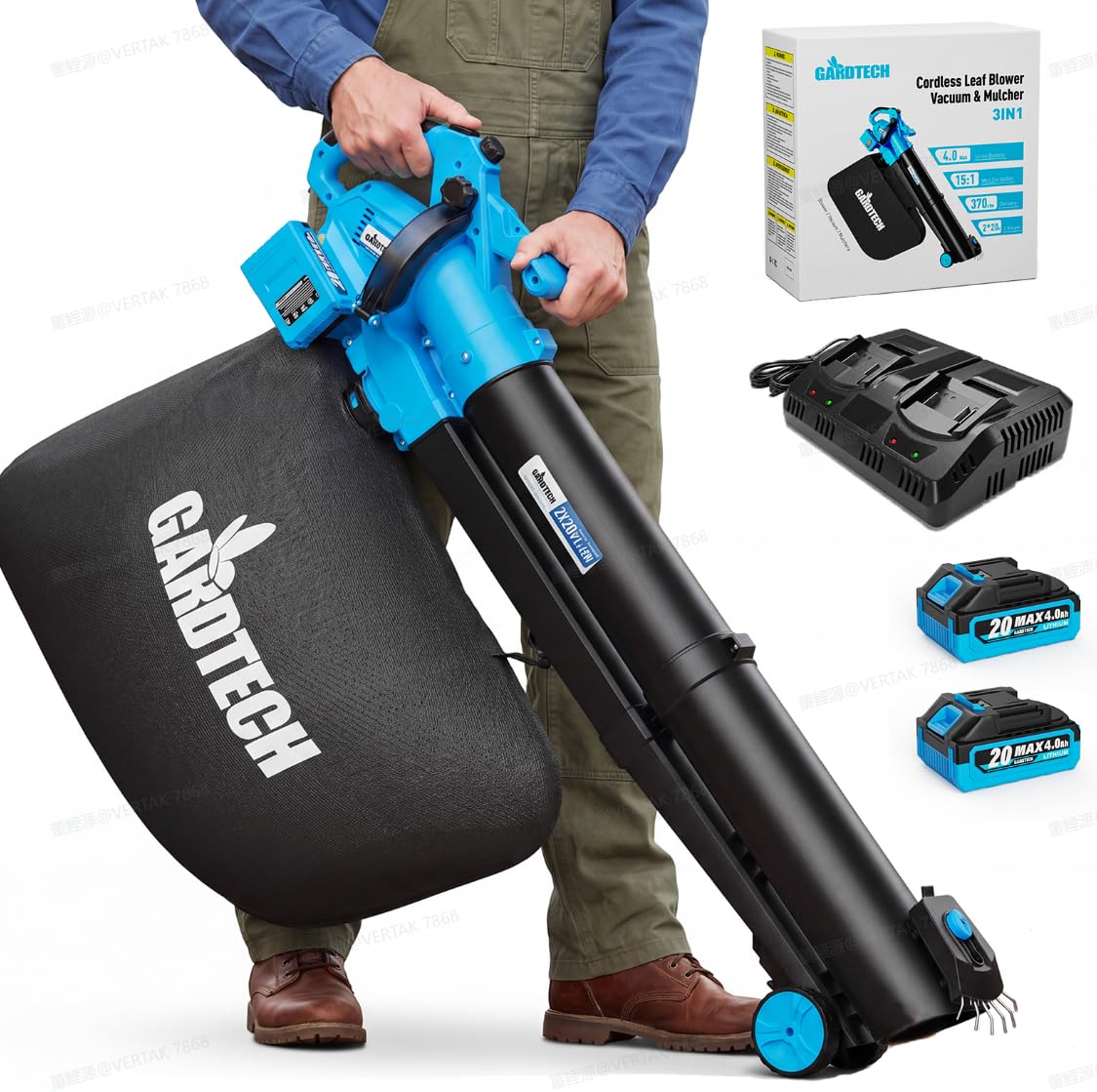 3-in-1 Electric Leaf Blower Vacuum Mulcher Cordless with 45L Bag for Yard customer photo 1