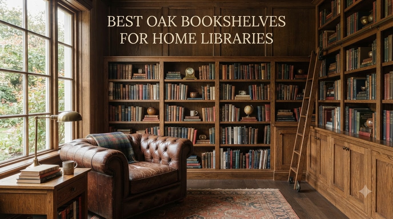 best oak bookshelves for home libraries