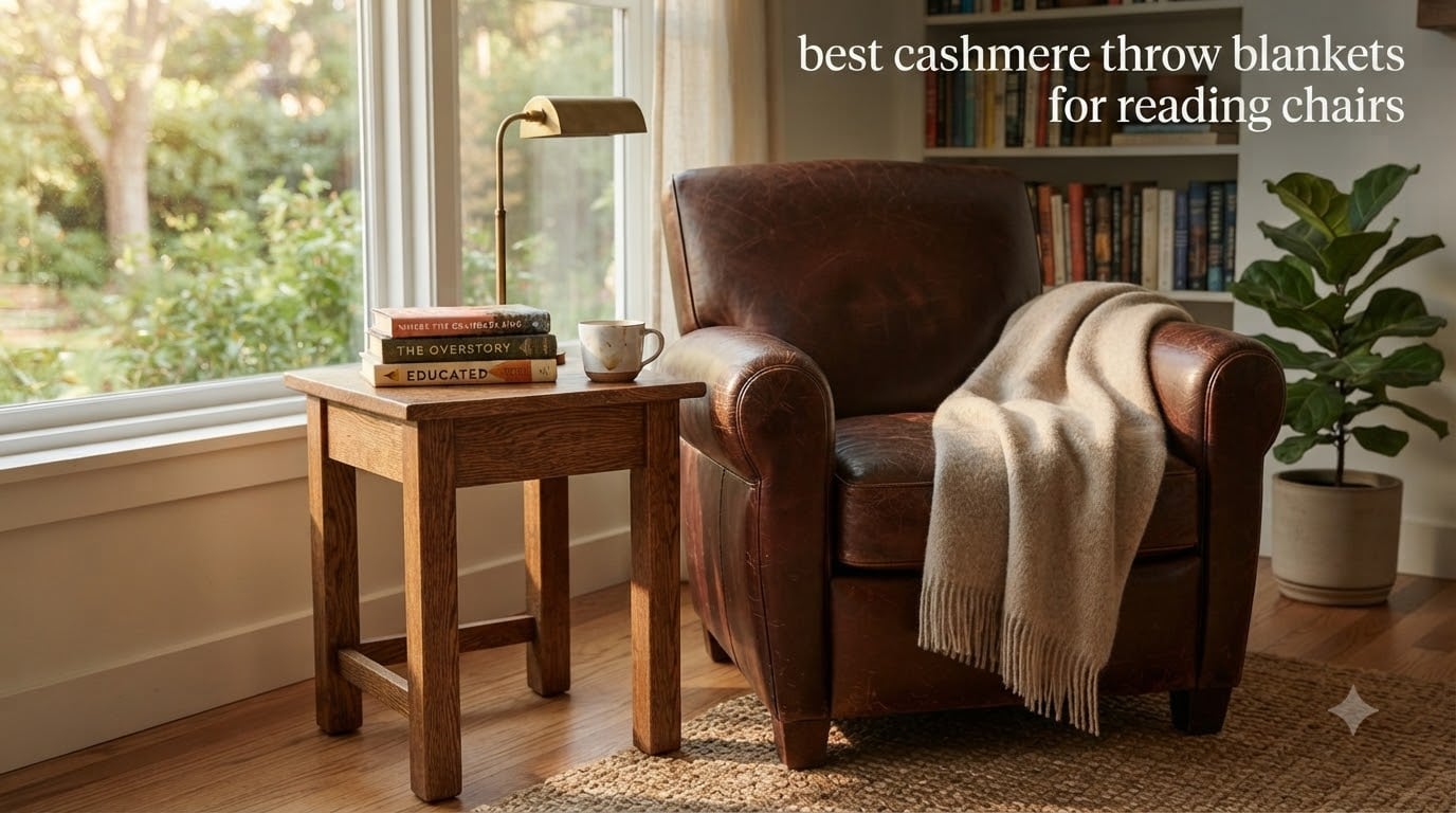 best cashmere throw blankets for reading chairs