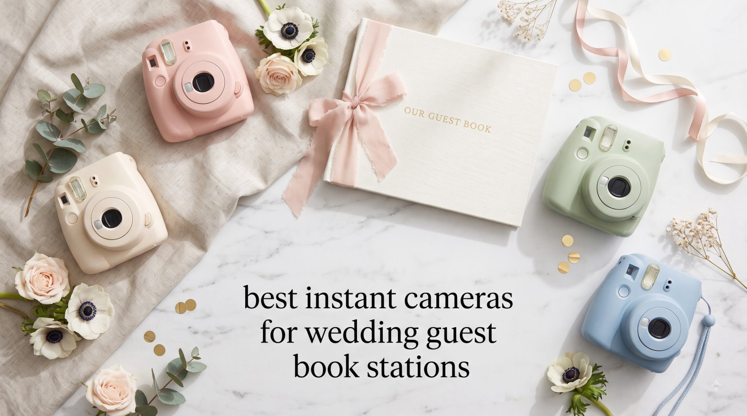best instant cameras for wedding guest book stations
