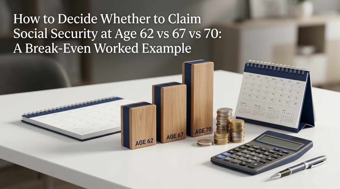 How to Decide Whether to Claim Social Security at Age 62 vs 67 vs 70: A Break-Even Worked Example