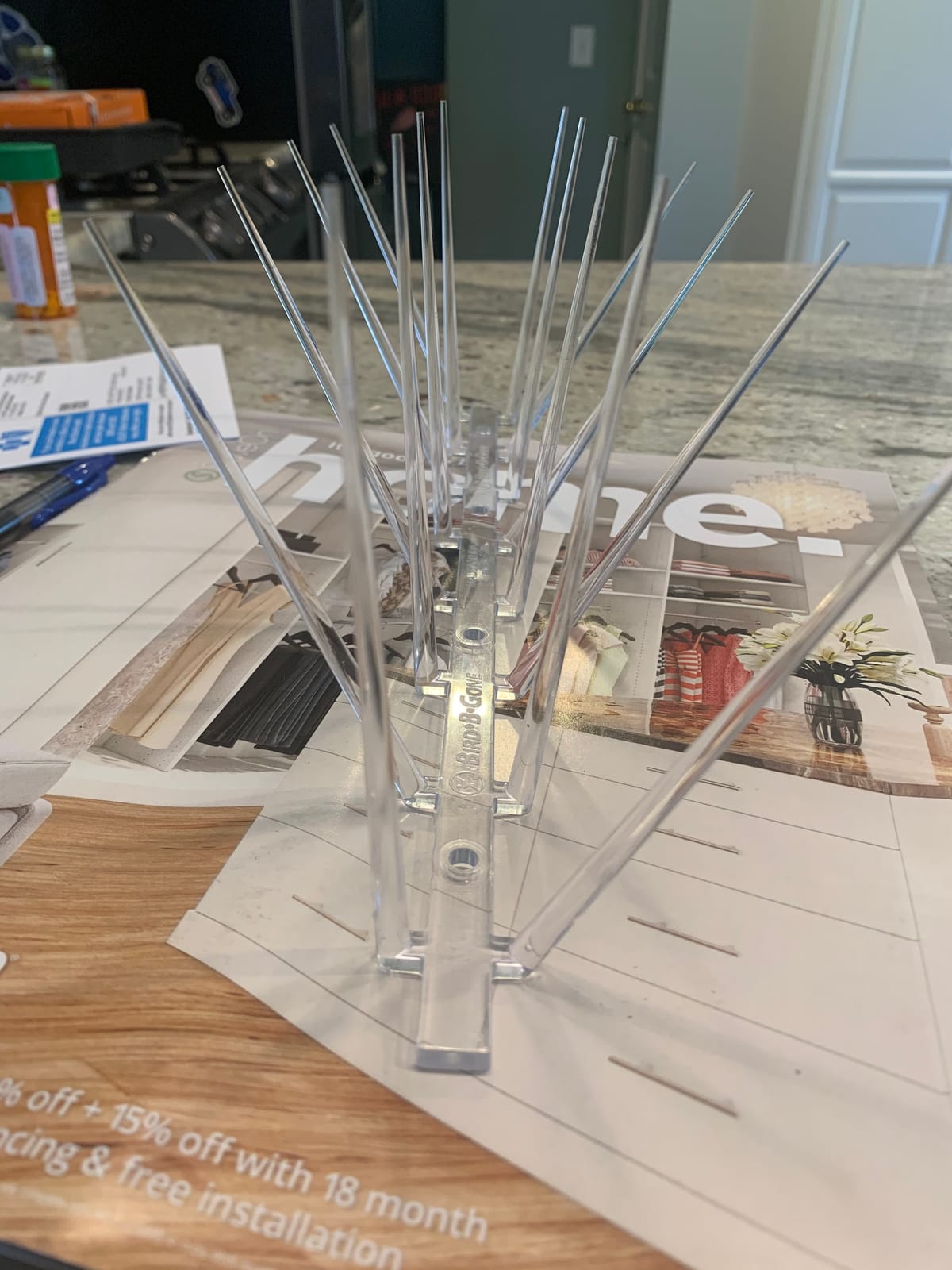 Bird B Gone EnviroSpike Plastic Bird Spikes, 24ft, Clear customer photo 1