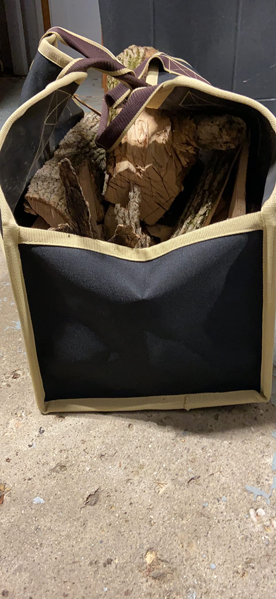 Ultimate Firewood Log Carrier: Back Saving Design with Ultra Premium Canvas (Black) customer photo 1