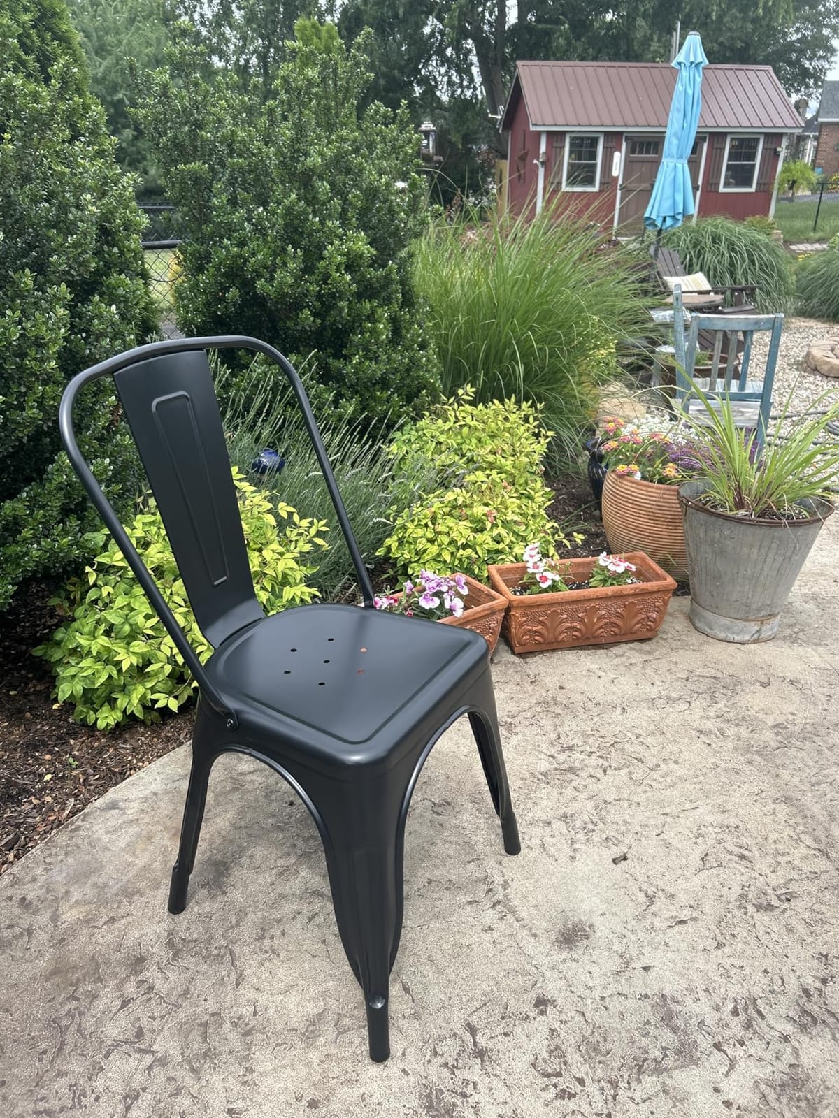 FDW | Metal Dining Chairs | Set of 4, Black | 330lbs Load customer photo 1