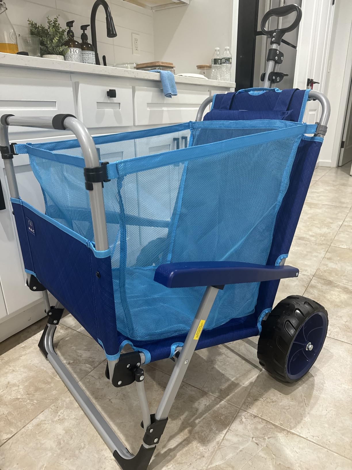 Mac Sports Beach Day Foldable Chaise Lounge Chair with Integrated Wagon Pull Cart Combination and Heavy Wheels - Perfect for Beach, Backyard, Pool or Picnic customer photo 2