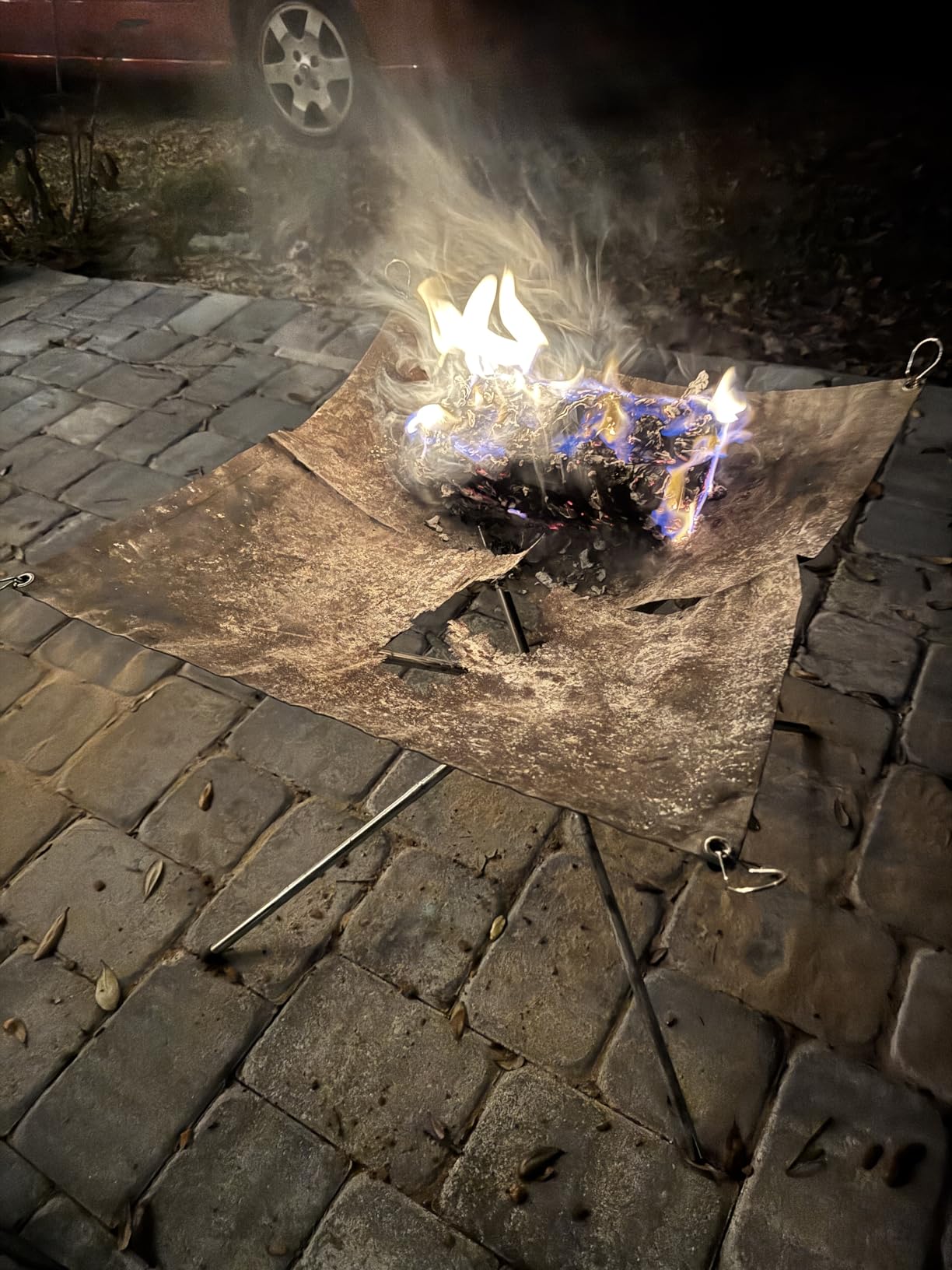 Portable Outdoor Fire Pit 22 Inch - New Upgraded Camping Fire Pit Collapsible Foldable Mesh Fire Pits Fireplace for Camping, Campfire, Patio, Backyard and Garden - Carrying Bag Included customer photo 1