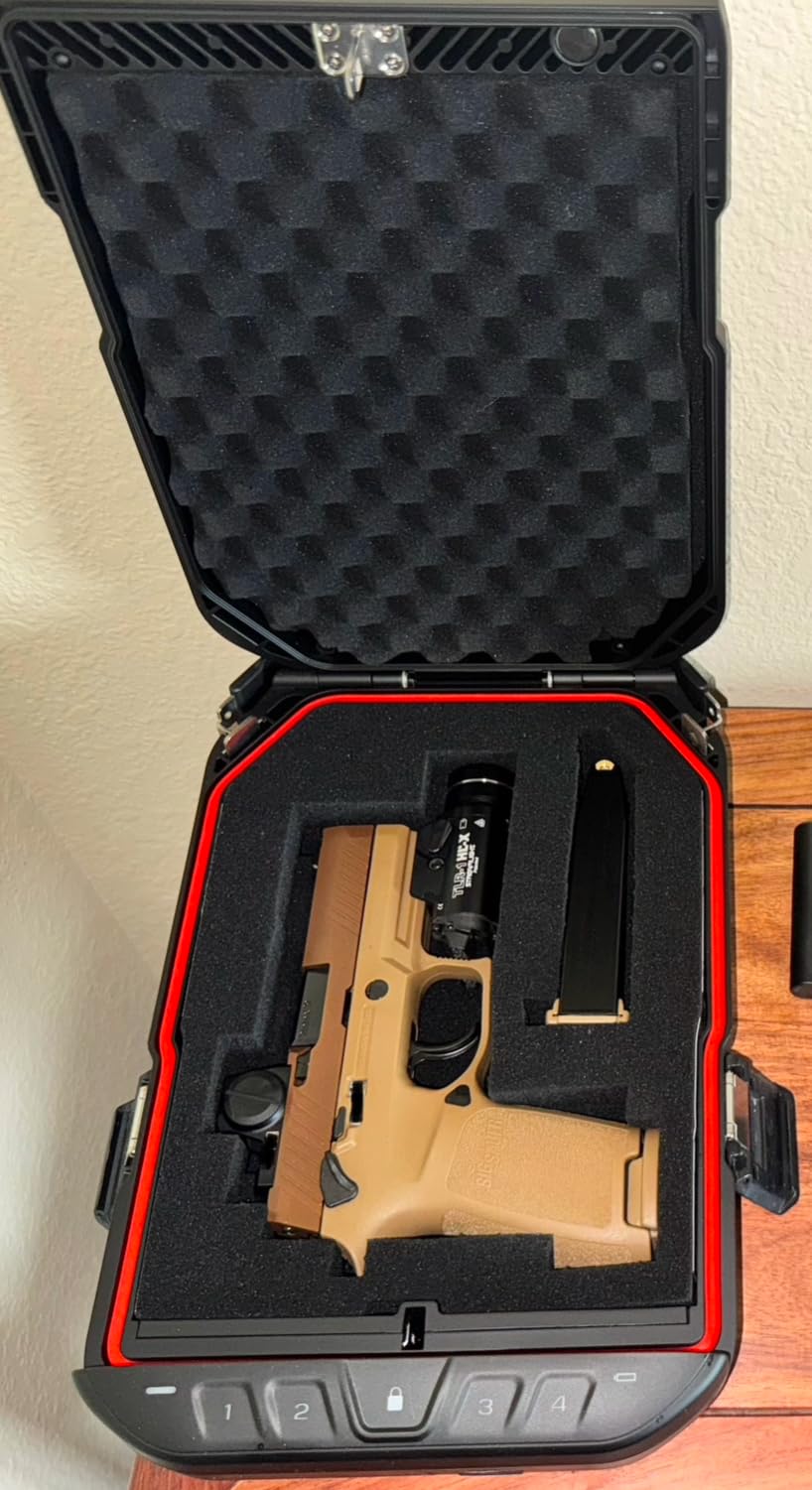 VAULTEK LifePod 20 Full-Size Lockable Weatherproof Case with Built-in Lock, Steel Security Cable, & TSA Handgun Case or Car Safe, Portable Travel Pistol Safe/Covert Black customer photo 1