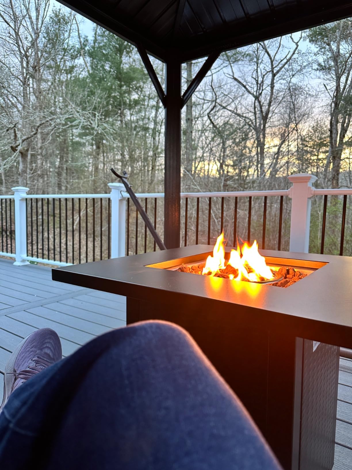 LEGACY HEATING 28in Gas Fire Pit Table, Outdoor Firepit customer photo 2